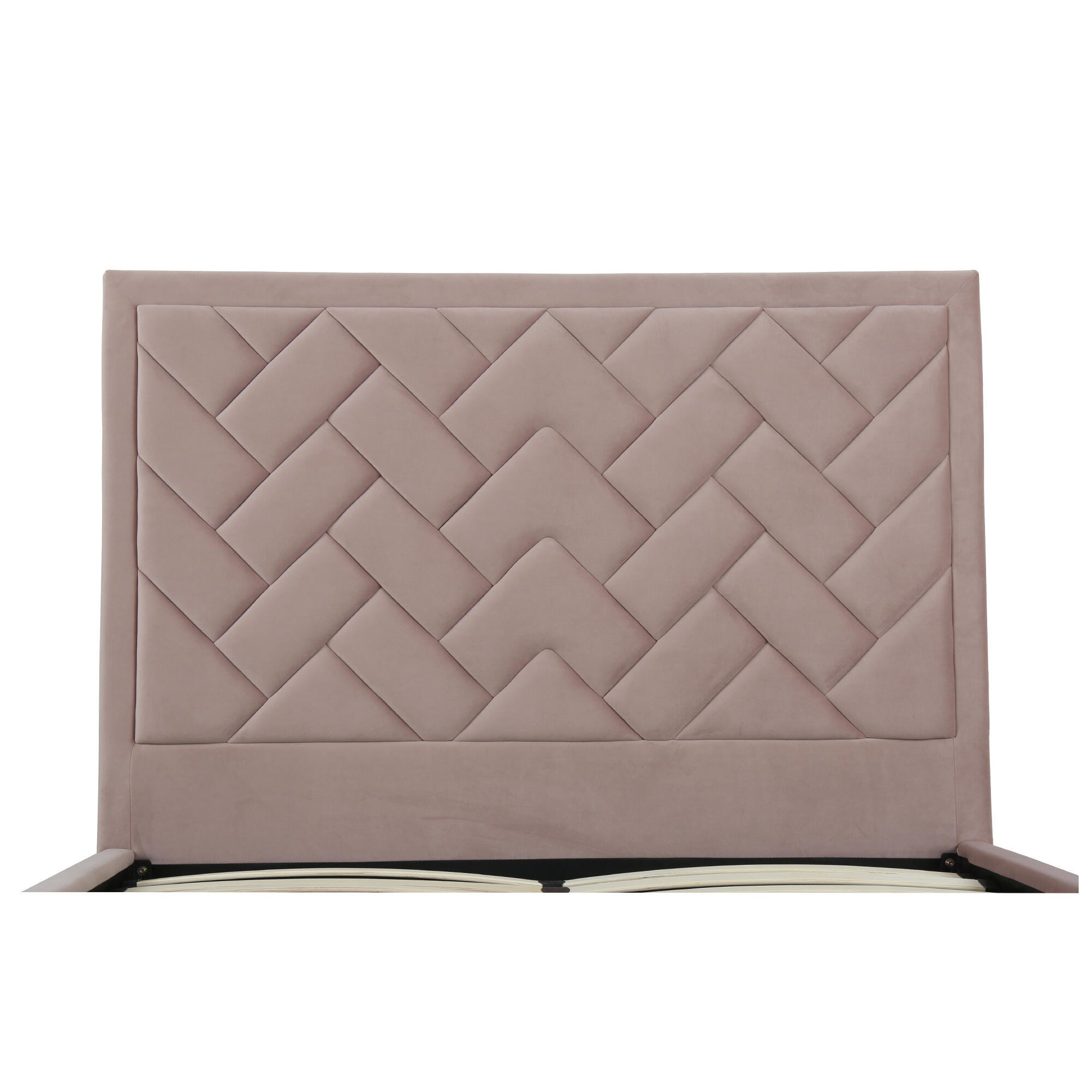 Manhattan Comfort Crosby Queen Upholstered Bed, Blush, large