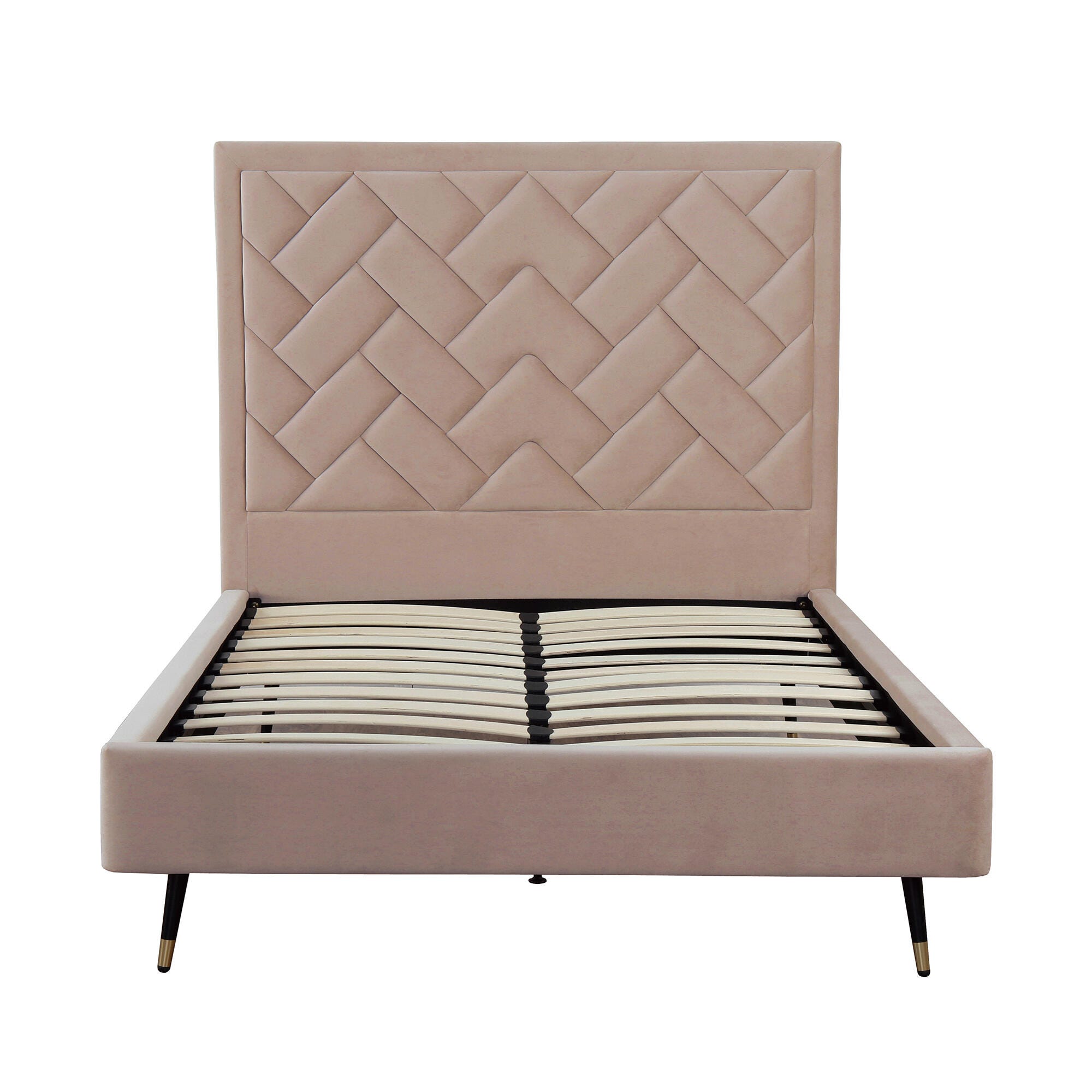 Manhattan Comfort Crosby Full Upholstered Bed, Nude, large