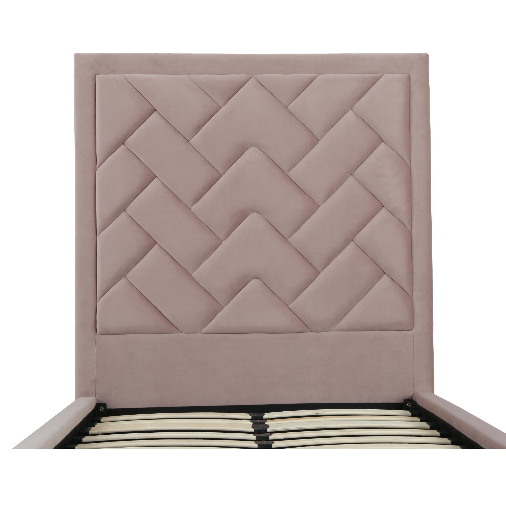 Manhattan Comfort Crosby Twin Platform Bed, Blush, large