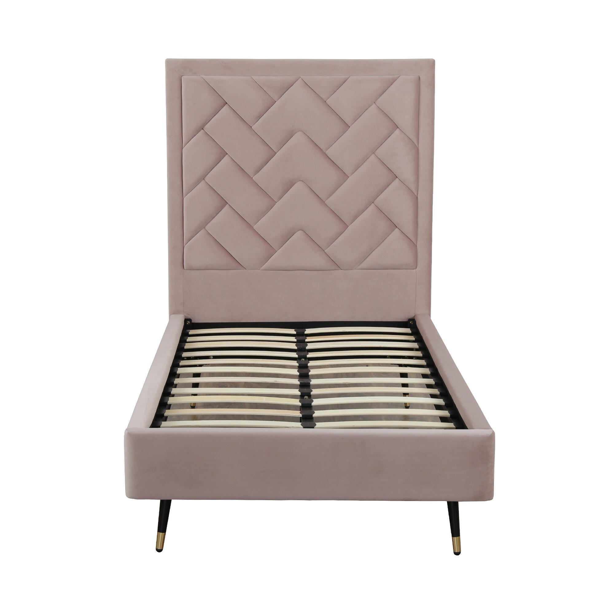 Manhattan Comfort Crosby Twin Platform Bed, Blush, large