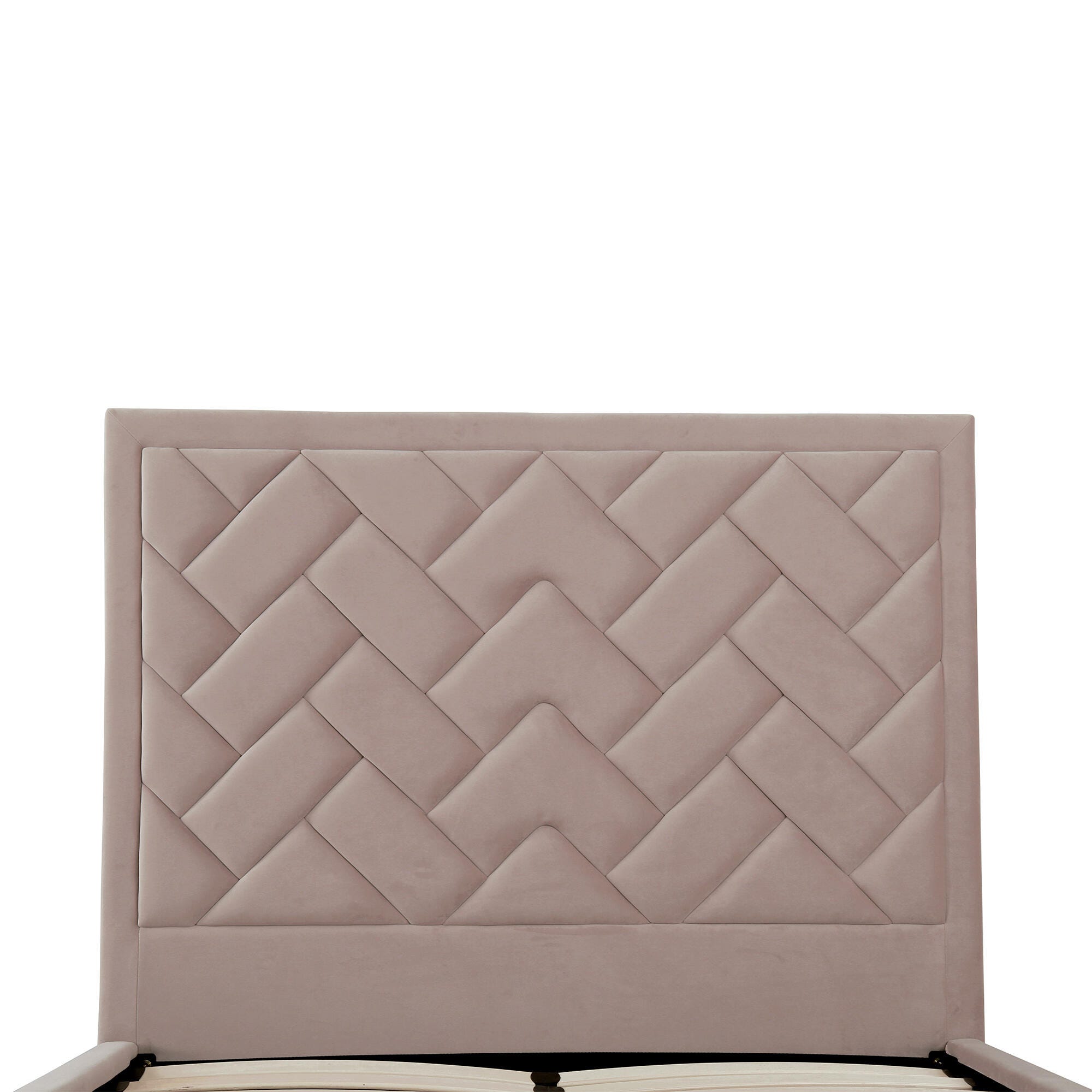 Manhattan Comfort Crosby Full Upholstered Bed, Blush, large