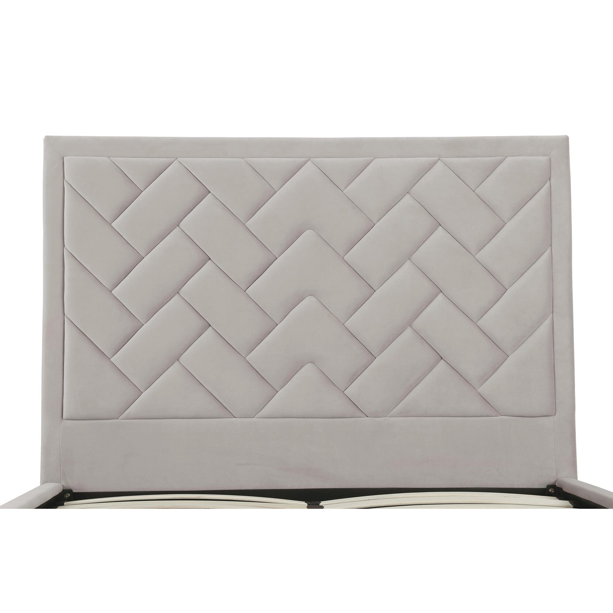 Manhattan Comfort Crosby Queen Upholstered Bed, Greige, large