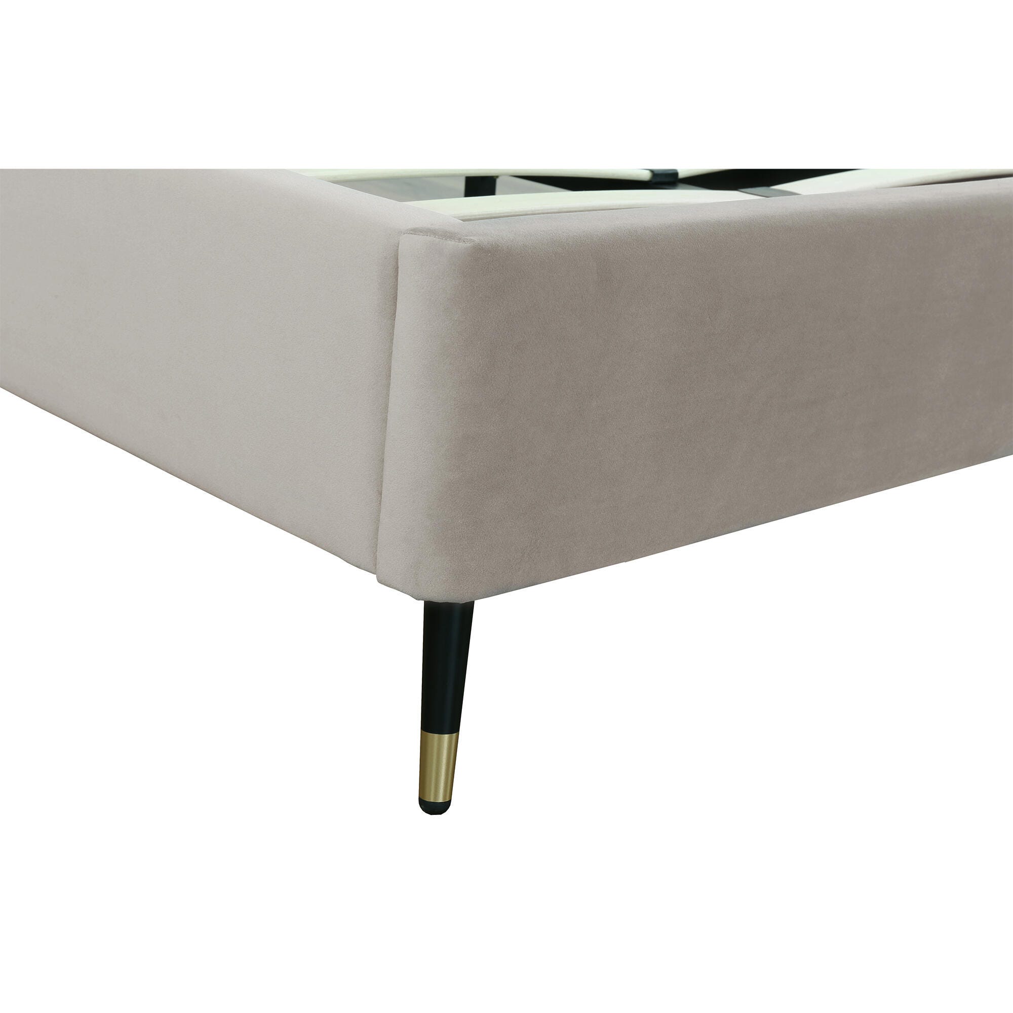 Manhattan Comfort Crosby Queen Upholstered Bed, Greige, large