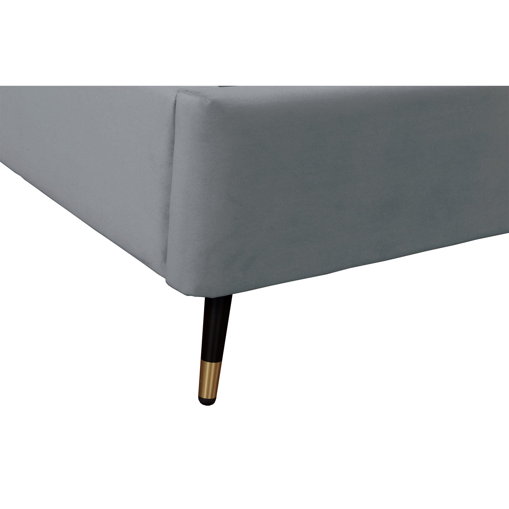 Manhattan Comfort Crosby Queen Upholstered Bed, Gray, large