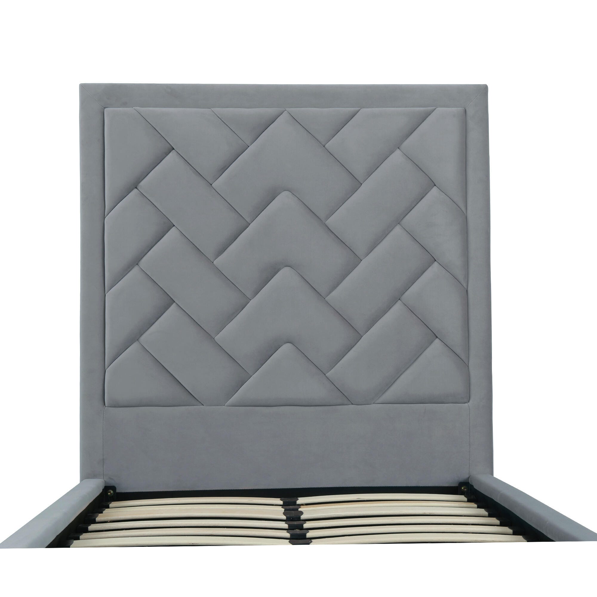 Manhattan Comfort Crosby Twin Platform Bed, Gray, large