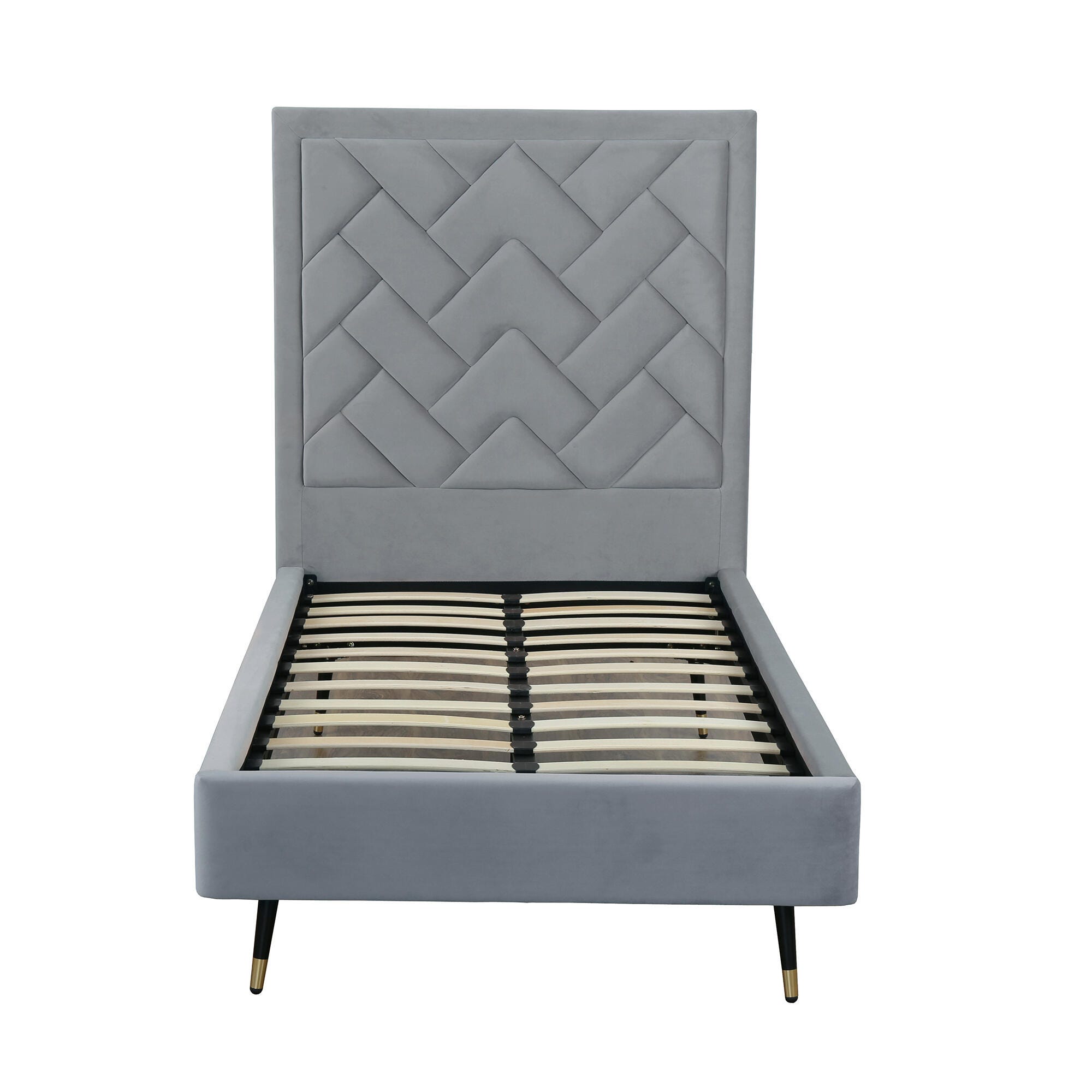 Manhattan Comfort Crosby Twin Platform Bed, Gray, large