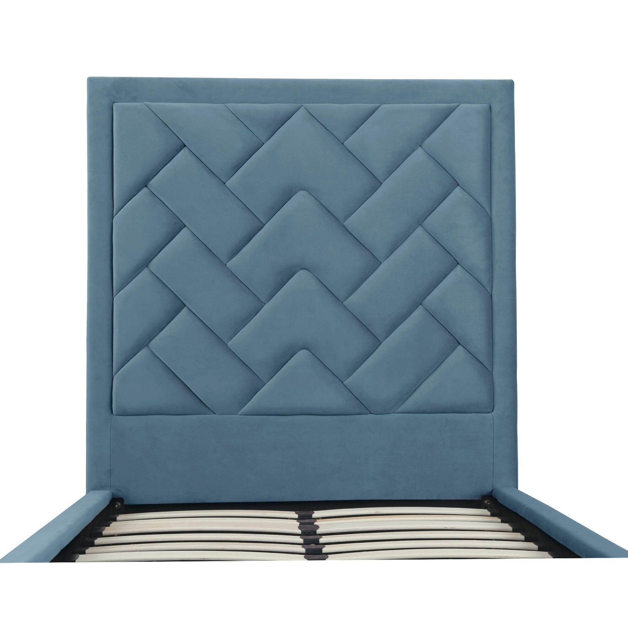 Manhattan Comfort Crosby Twin Platform Bed, Blue, large