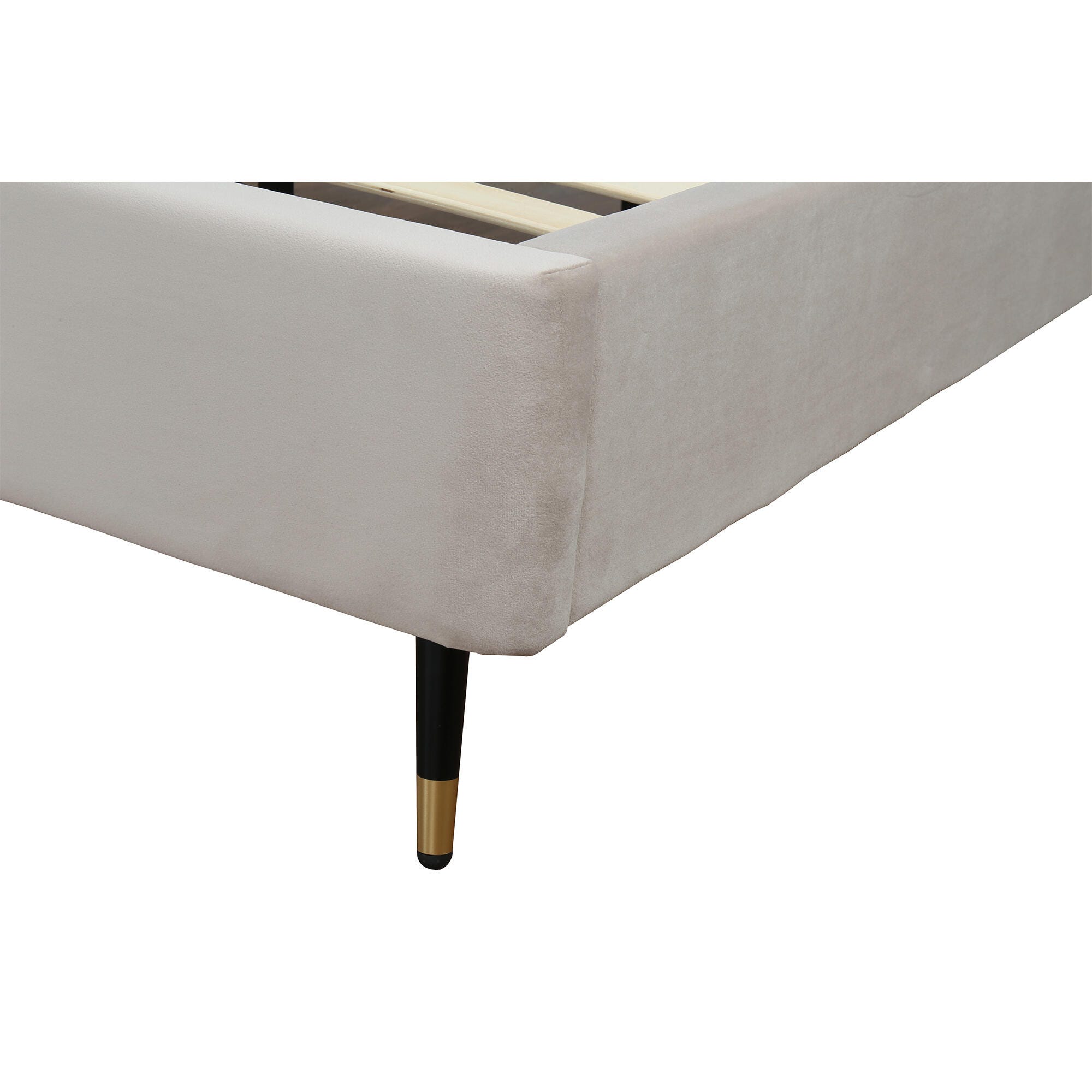 Manhattan Comfort Crosby King Upholstered Bed, Greige, large