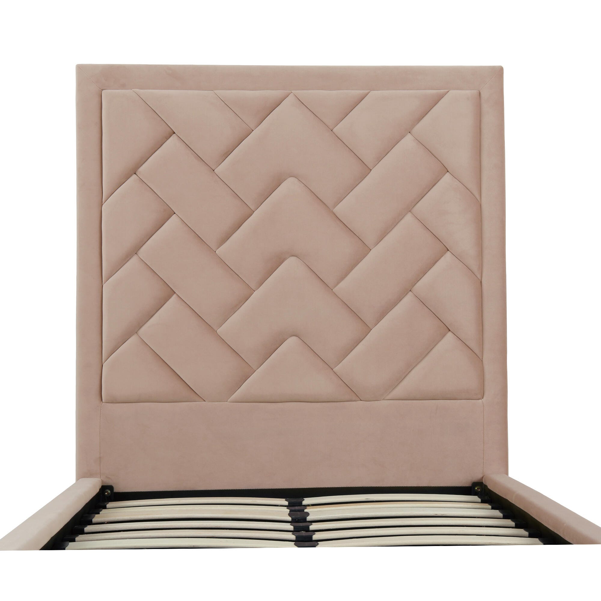 Manhattan Comfort Crosby Twin Platform Bed, Nude, large