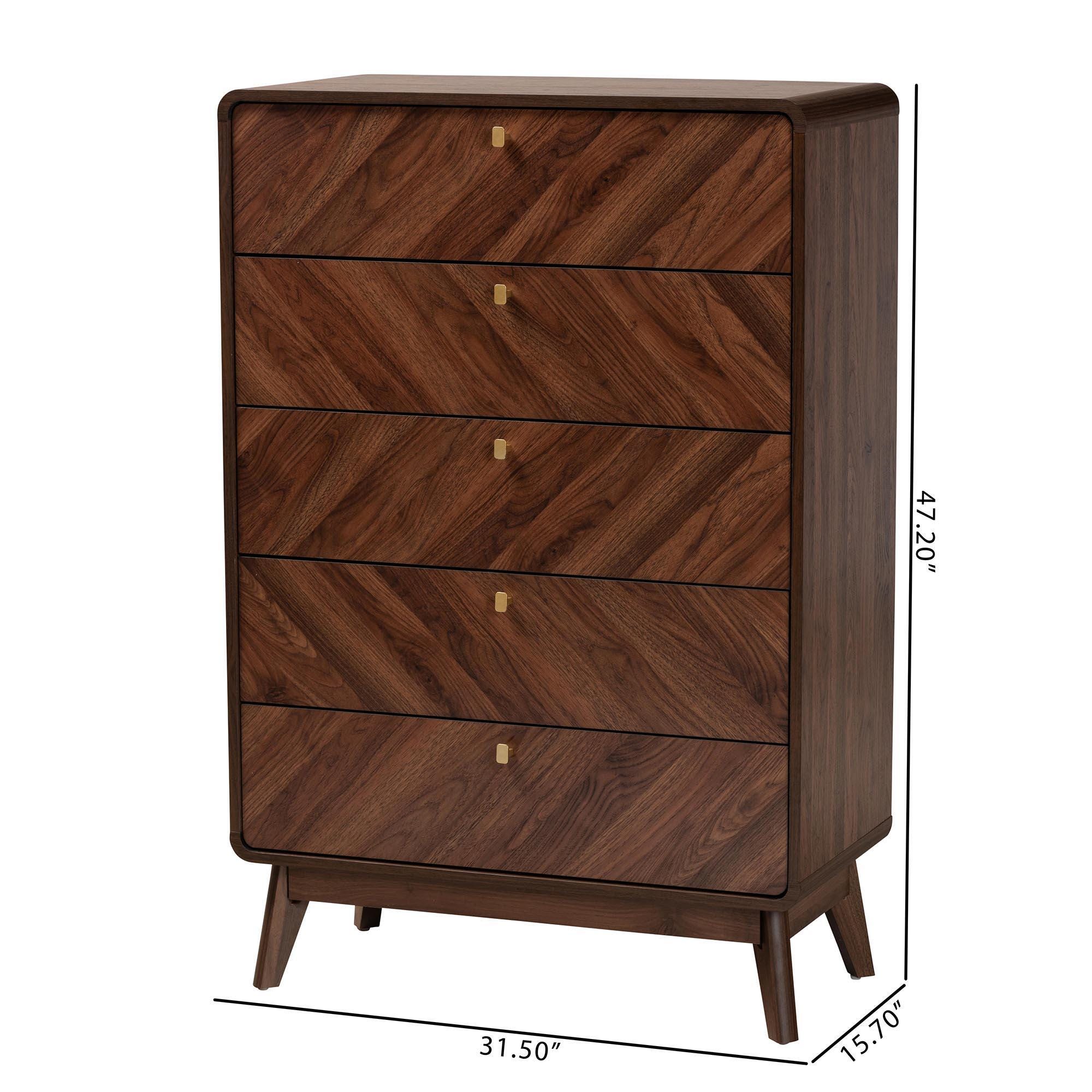 Baxton Studio Markell 32" 5-Drawer Chest, , large