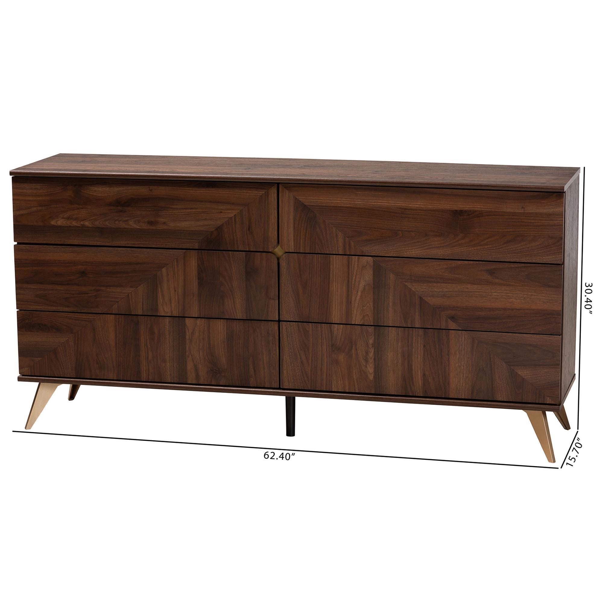 Baxton Studio Graceland 63" 6-Drawer Dresser, , large