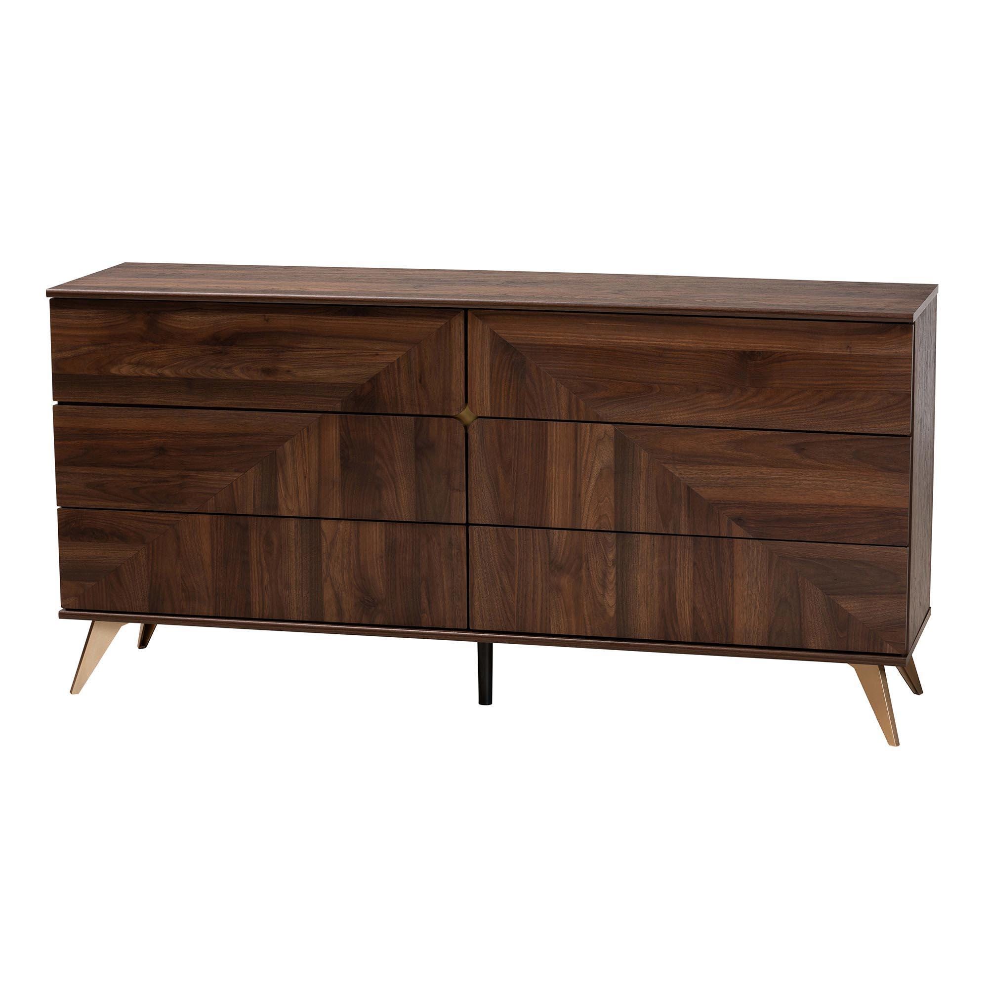 Baxton Studio Graceland 63" 6-Drawer Dresser, , large