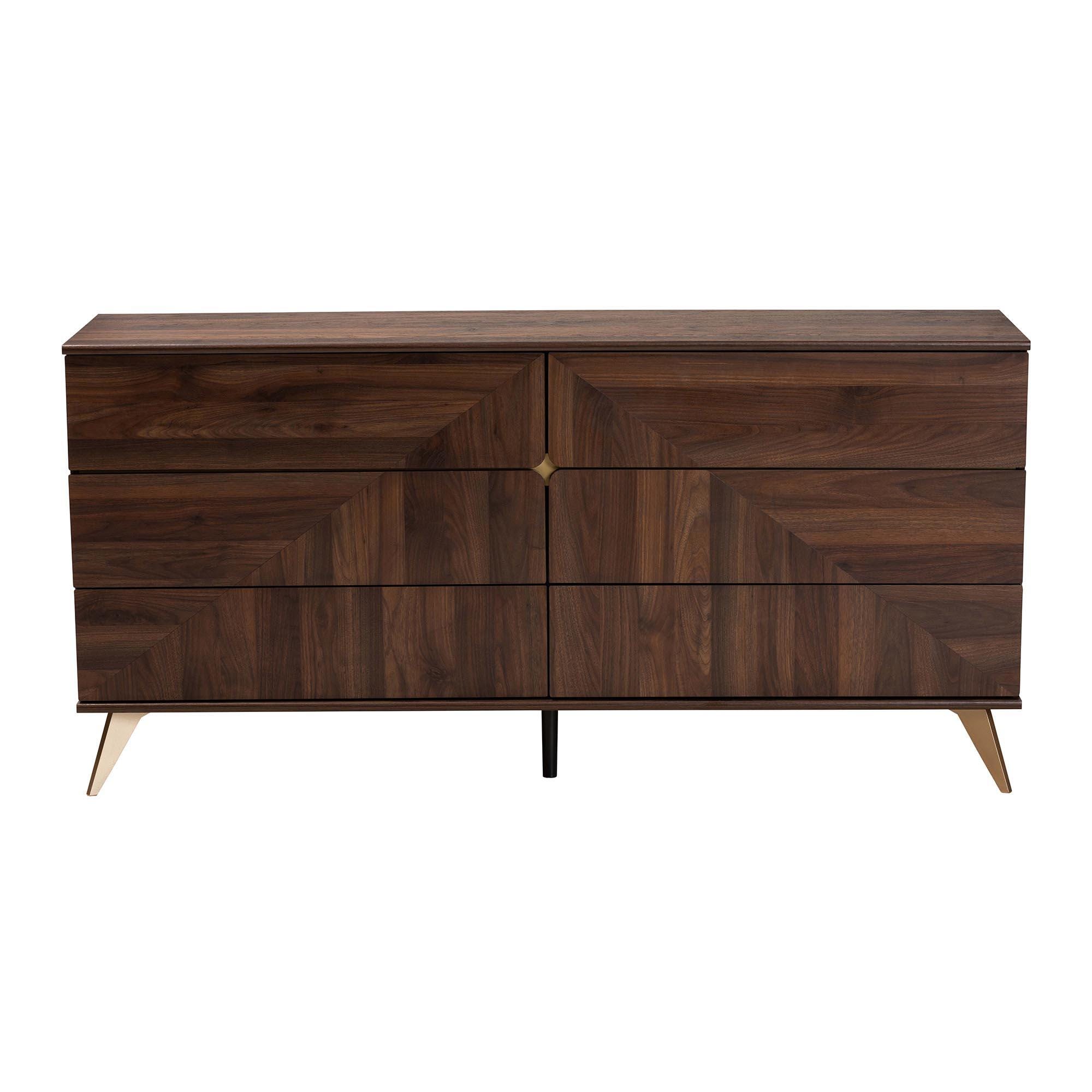 Baxton Studio Graceland 63" 6-Drawer Dresser, , large