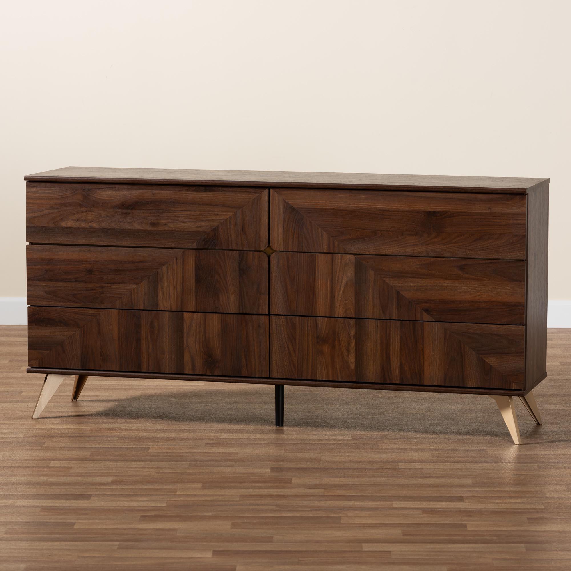 Baxton Studio Graceland 63" 6-Drawer Dresser, , large