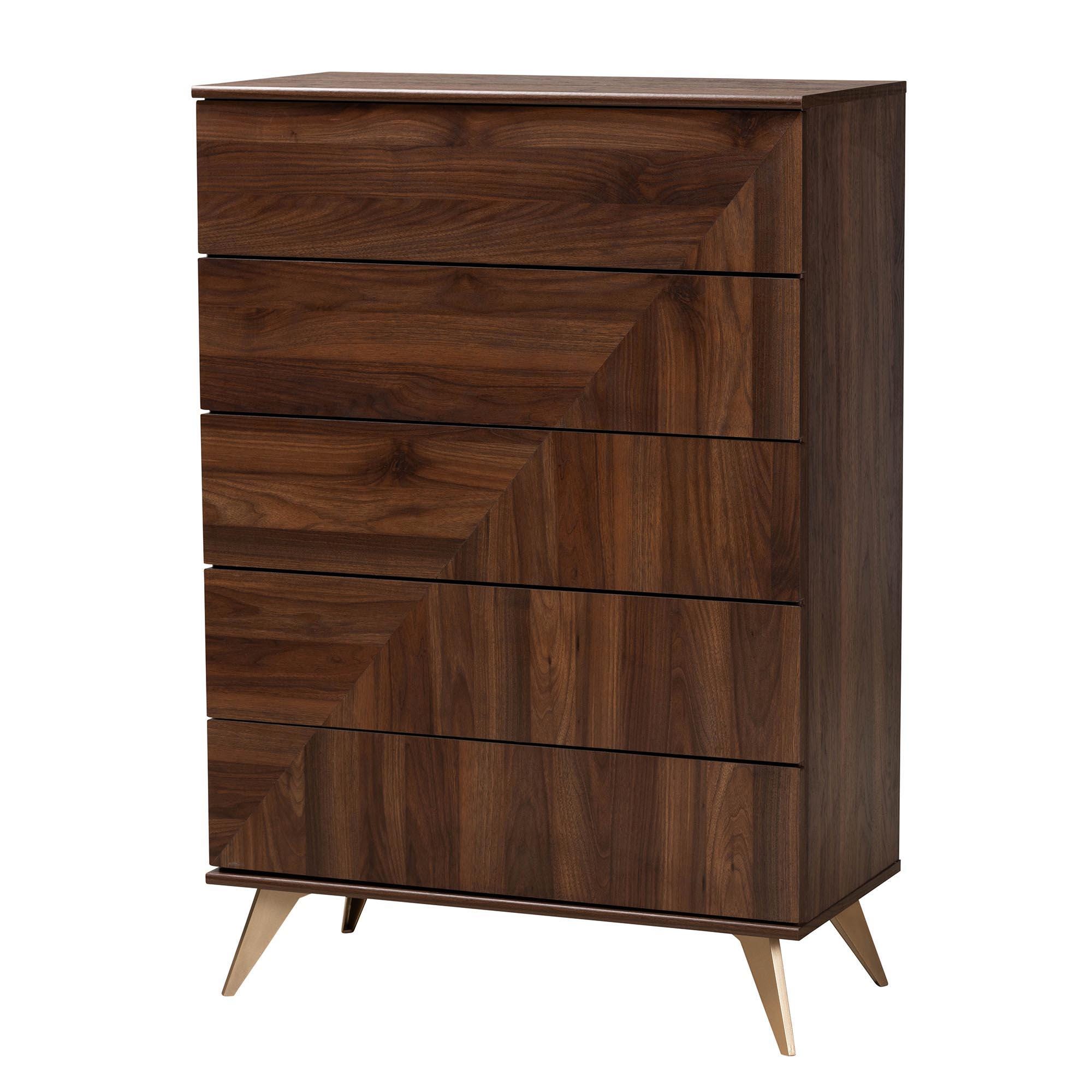 Baxton Studio Graceland 32" 5-Drawer Chest, , large