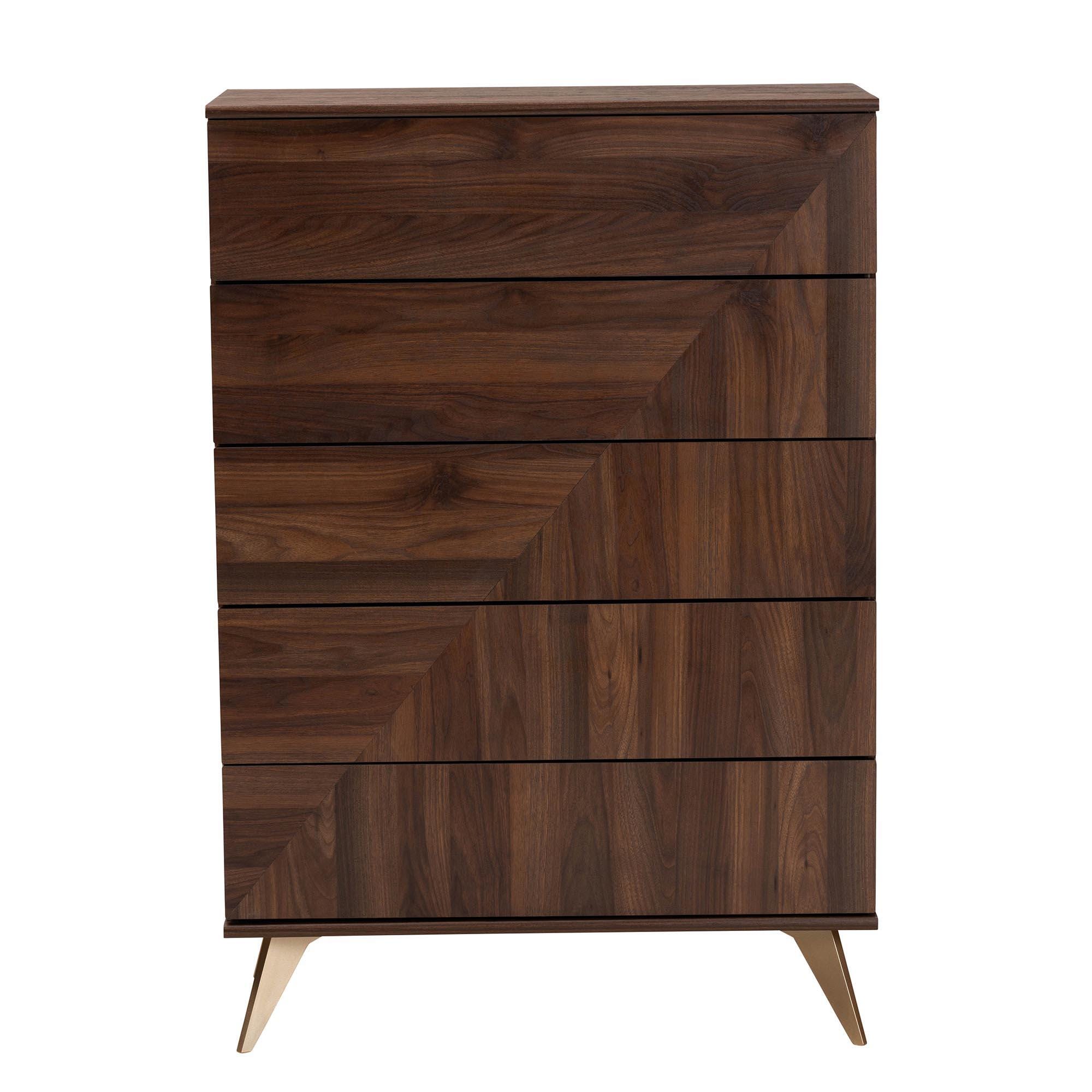 Baxton Studio Graceland 32" 5-Drawer Chest, , large