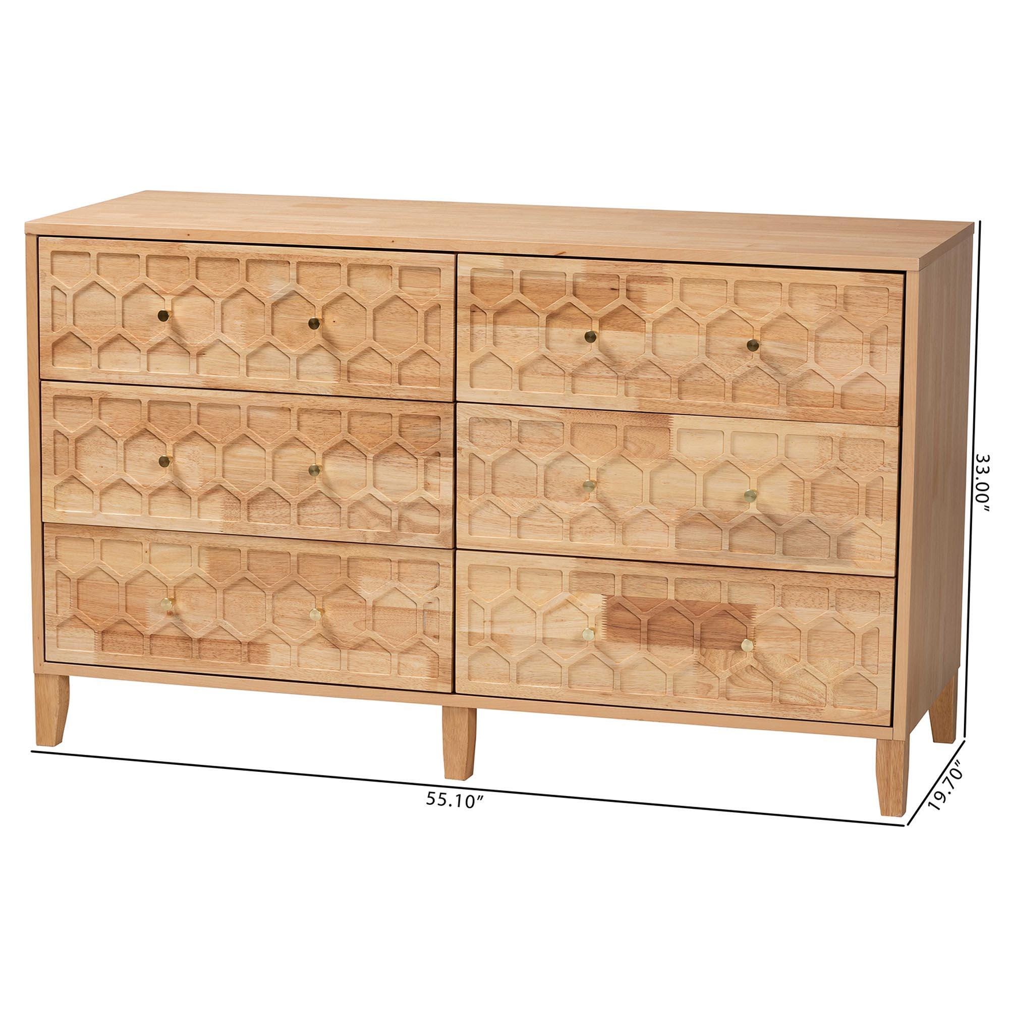 Baxton Studio Hosea 55" 6-Drawer Dresser, , large