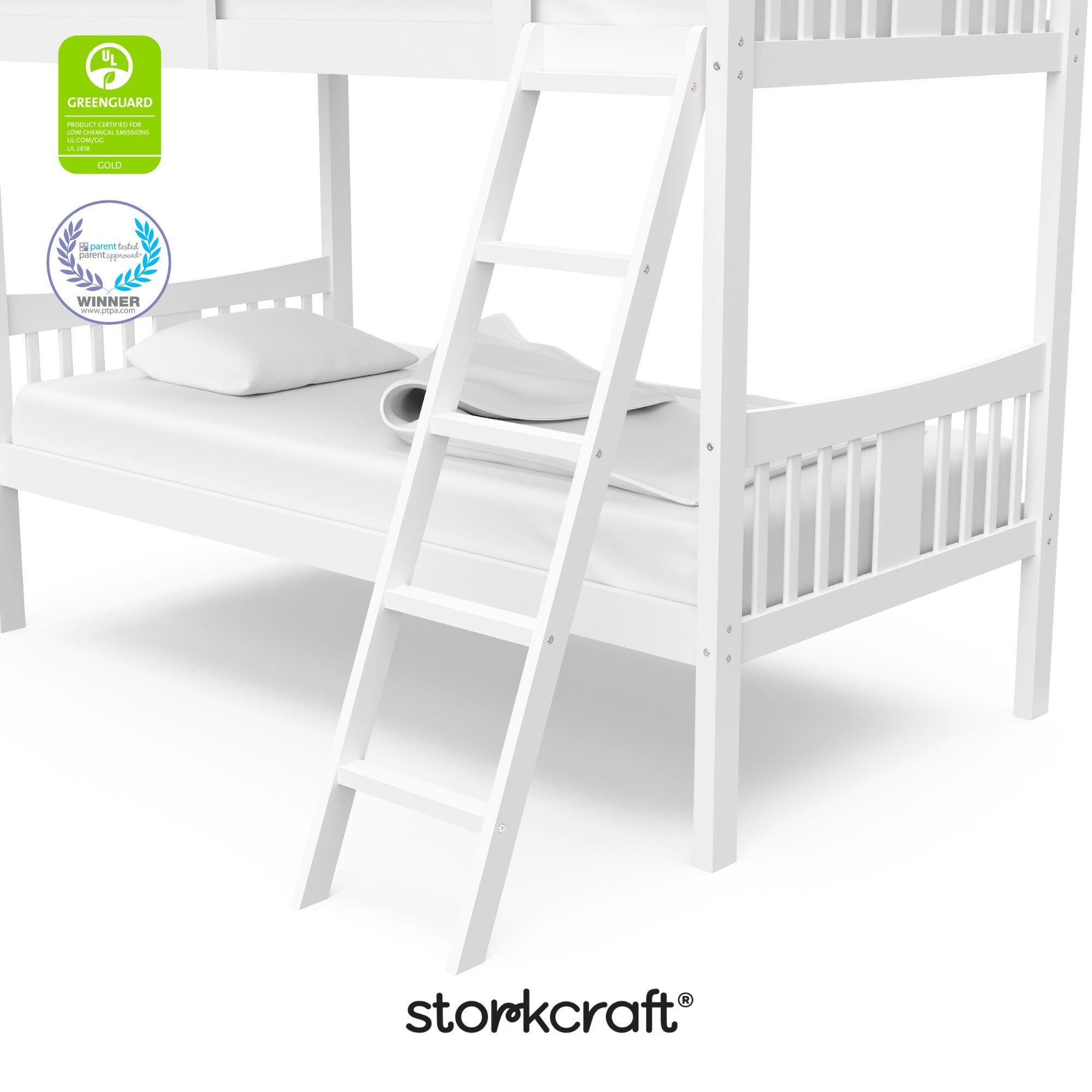 Storkcraft Caribou Twin-over-Twin Bunk Bed, White, large