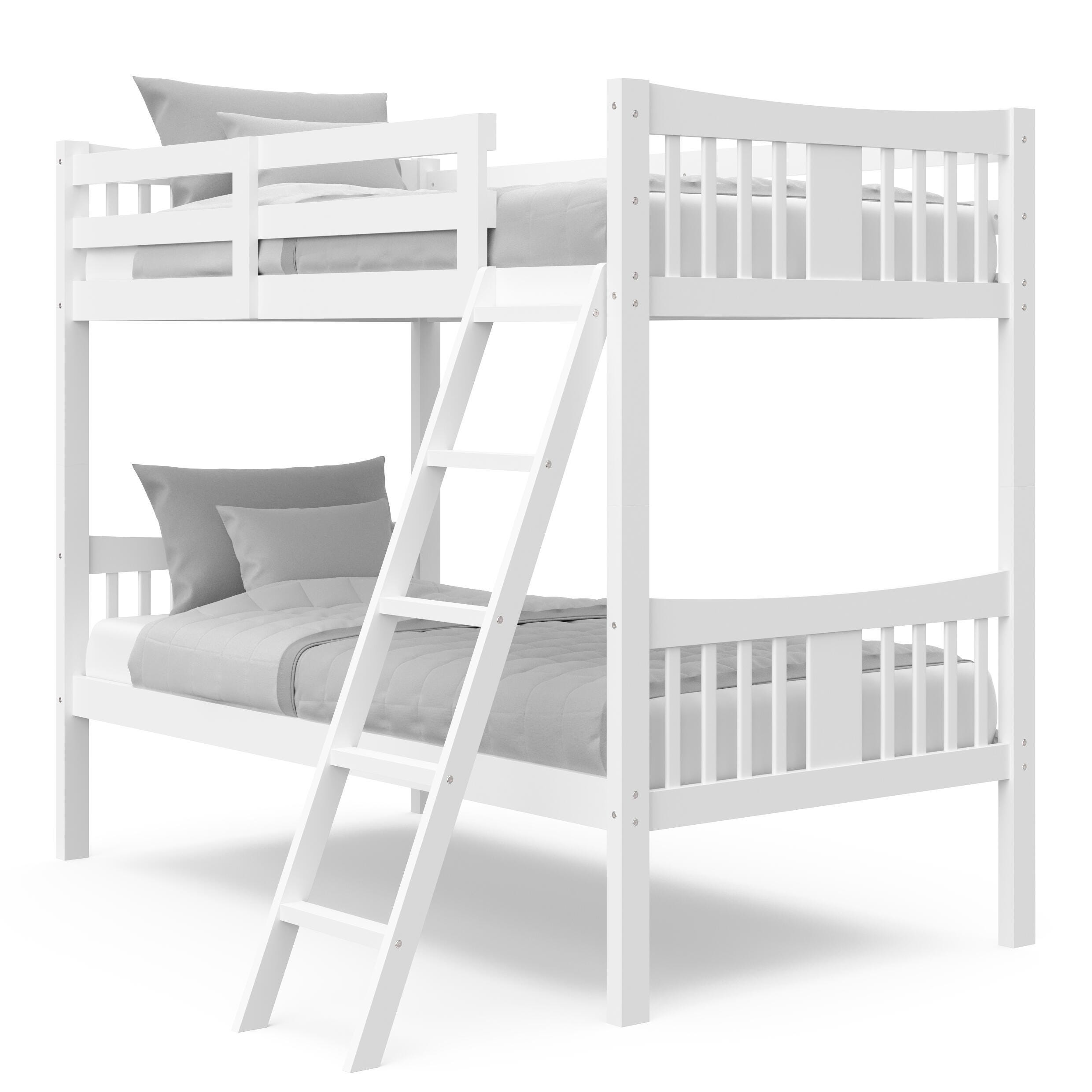 Storkcraft Caribou Twin-over-Twin Bunk Bed, White, large