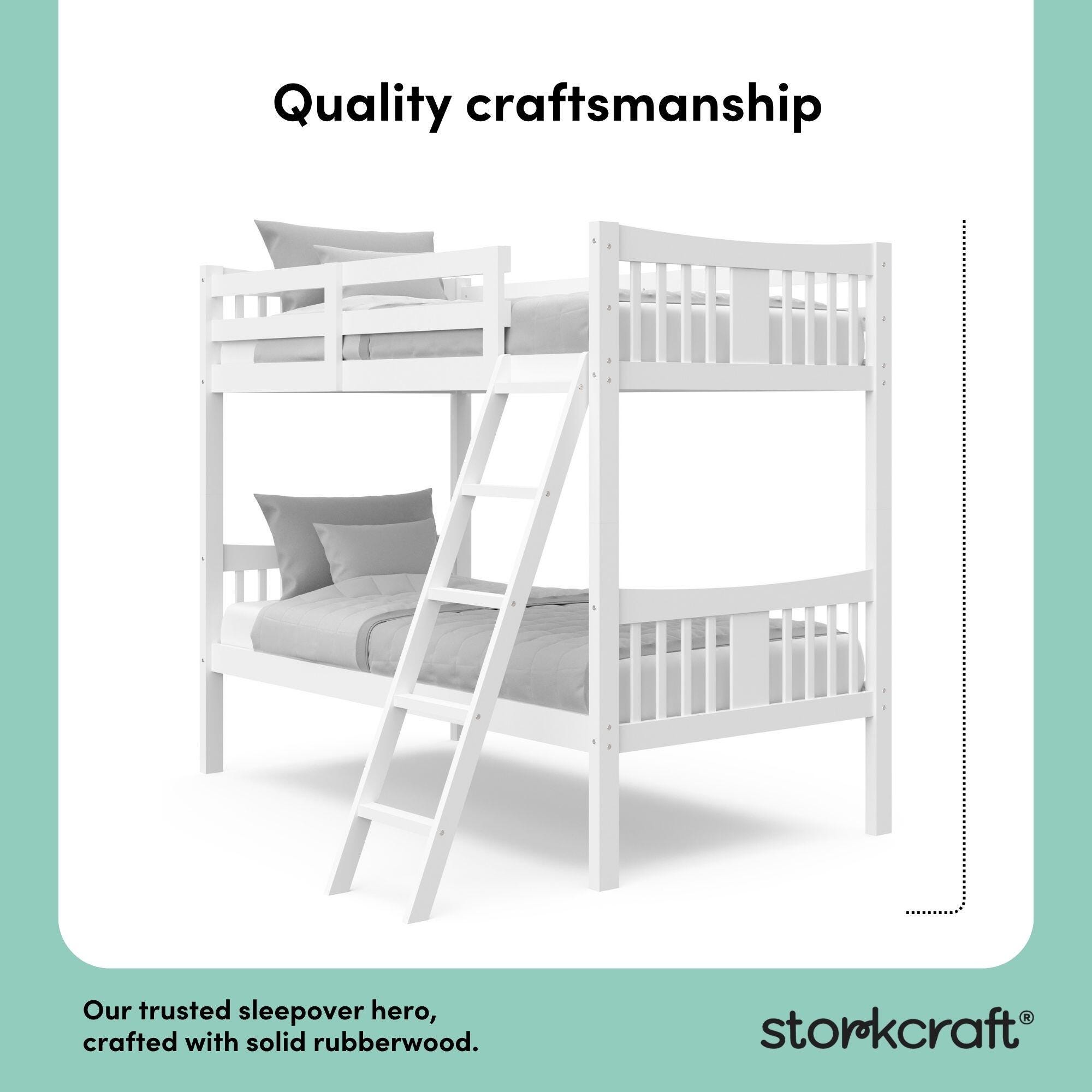 Storkcraft Caribou Twin-over-Twin Bunk Bed, White, large
