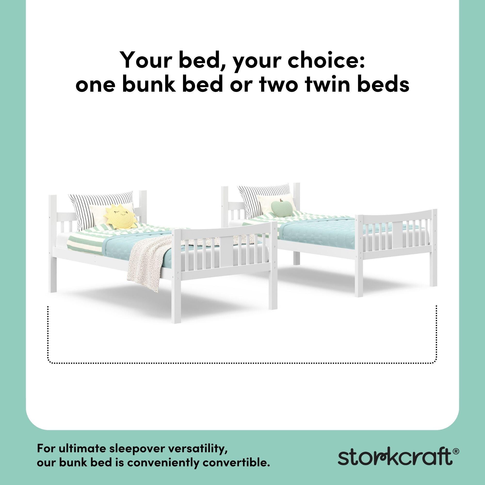 Storkcraft Caribou Twin-over-Twin Bunk Bed, White, large