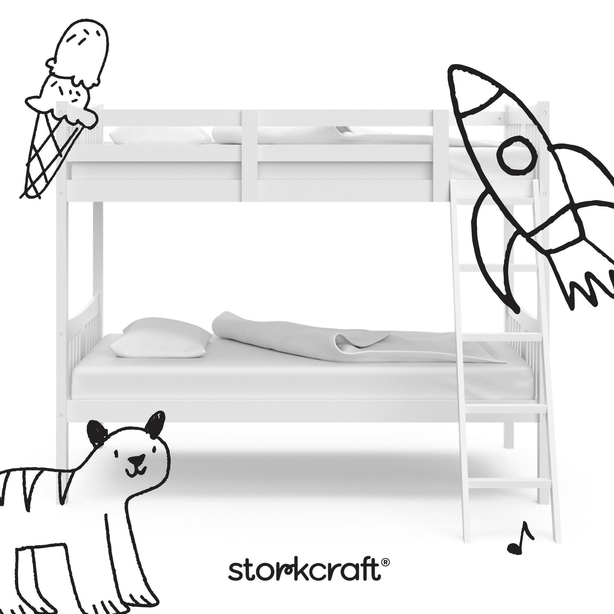 Storkcraft Caribou Twin-over-Twin Bunk Bed, White, large