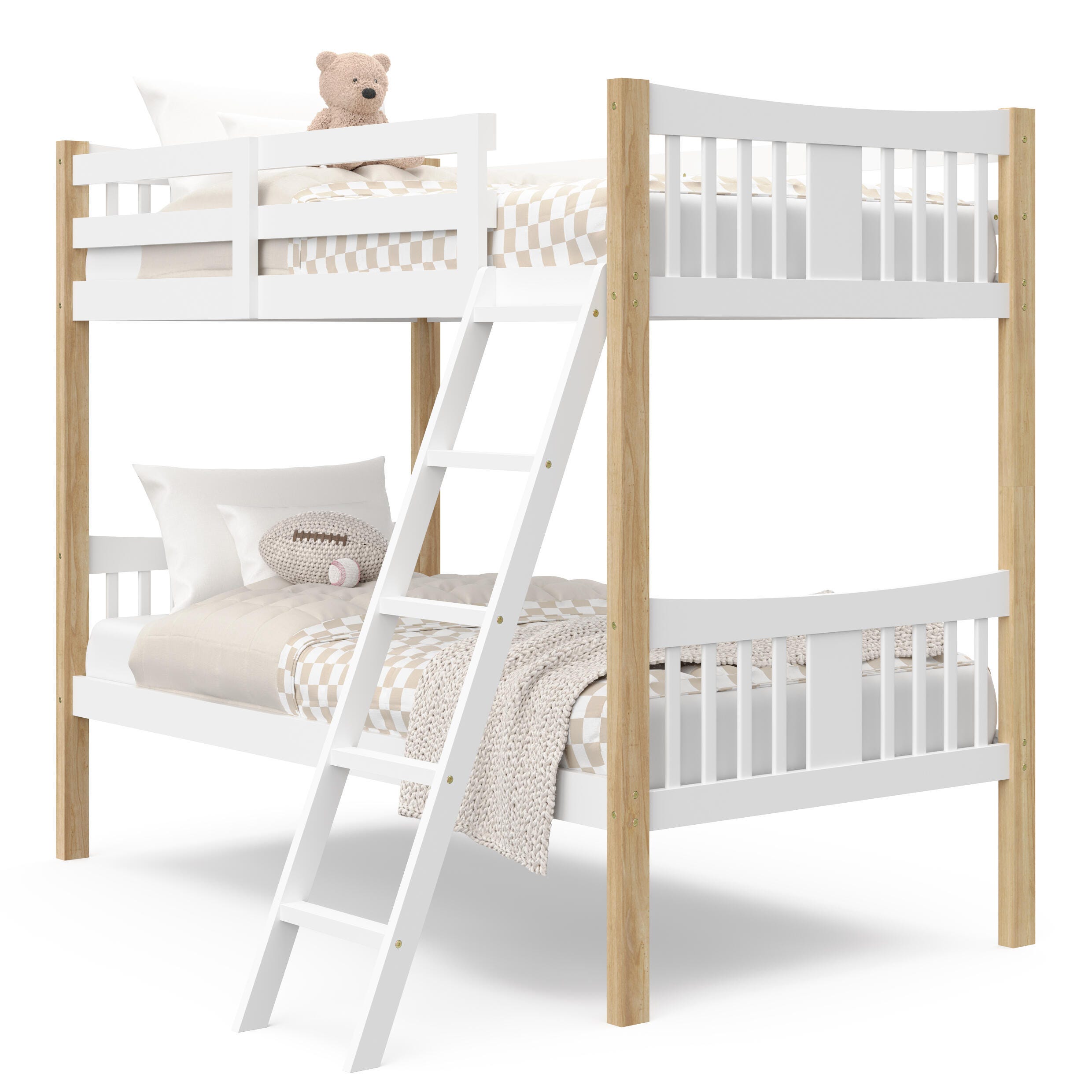 Storkcraft Caribou Twin-over-Twin Bunk Bed, White/Natural, large