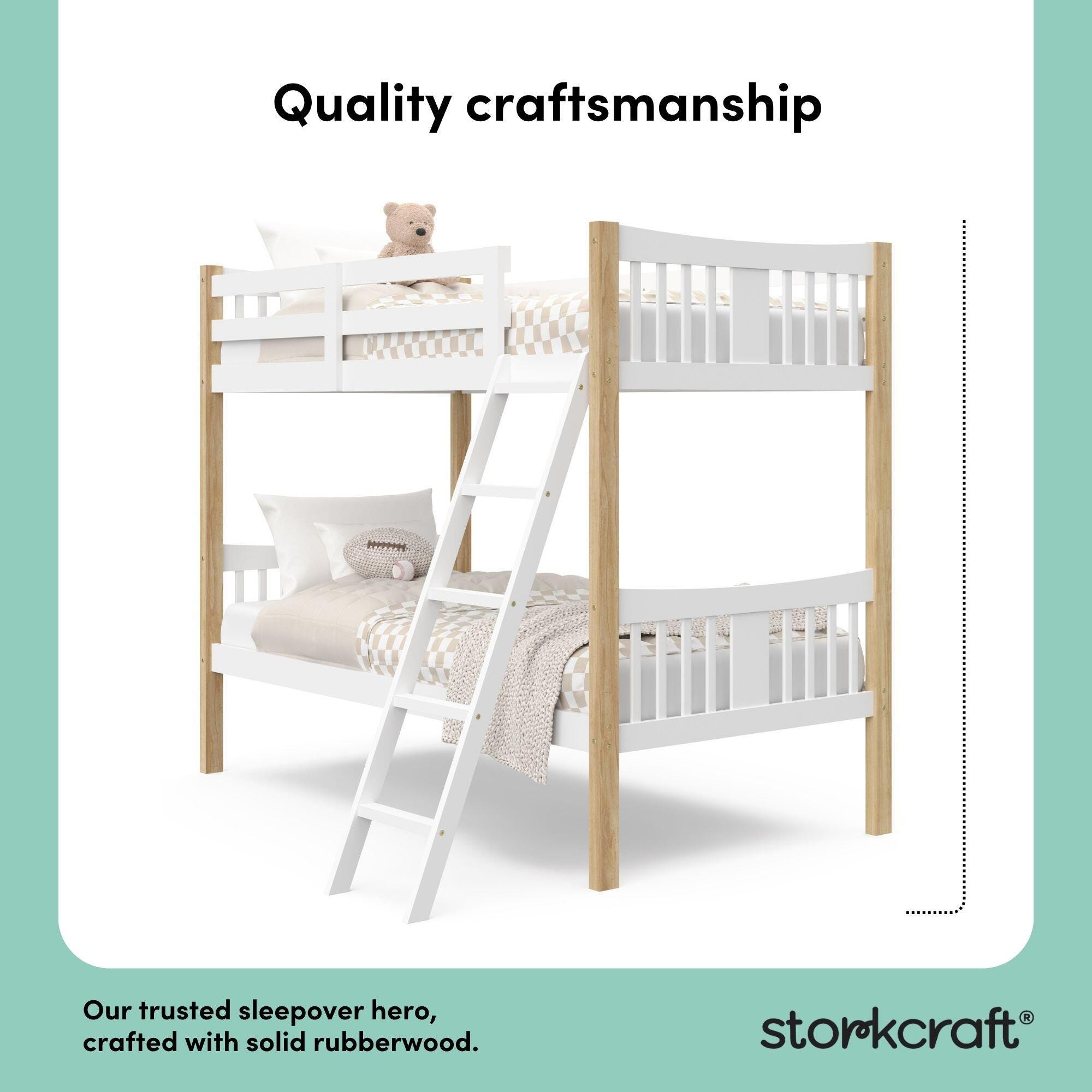 Storkcraft Caribou Twin-over-Twin Bunk Bed, White/Natural, large