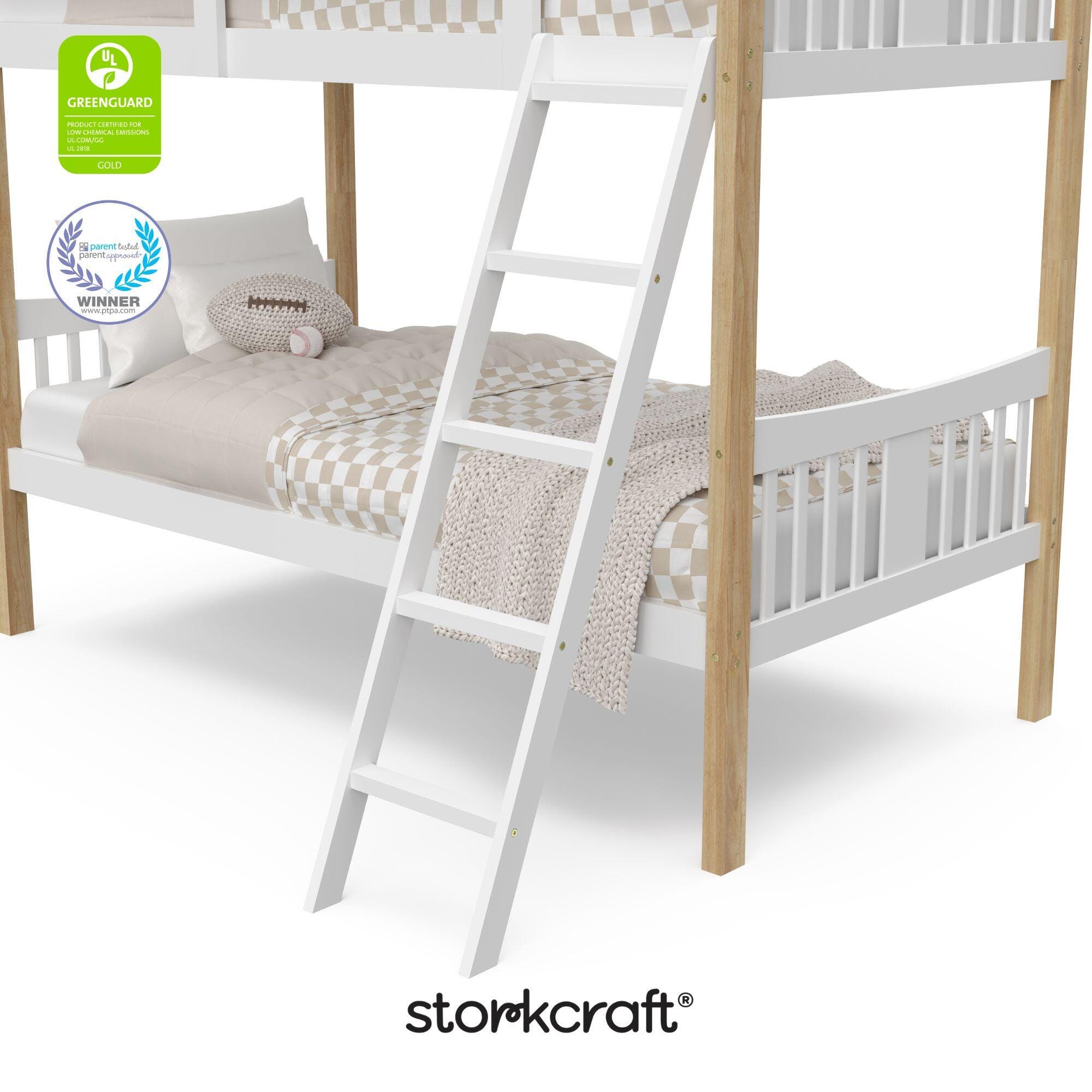 Storkcraft Caribou Twin-over-Twin Bunk Bed, White/Natural, large