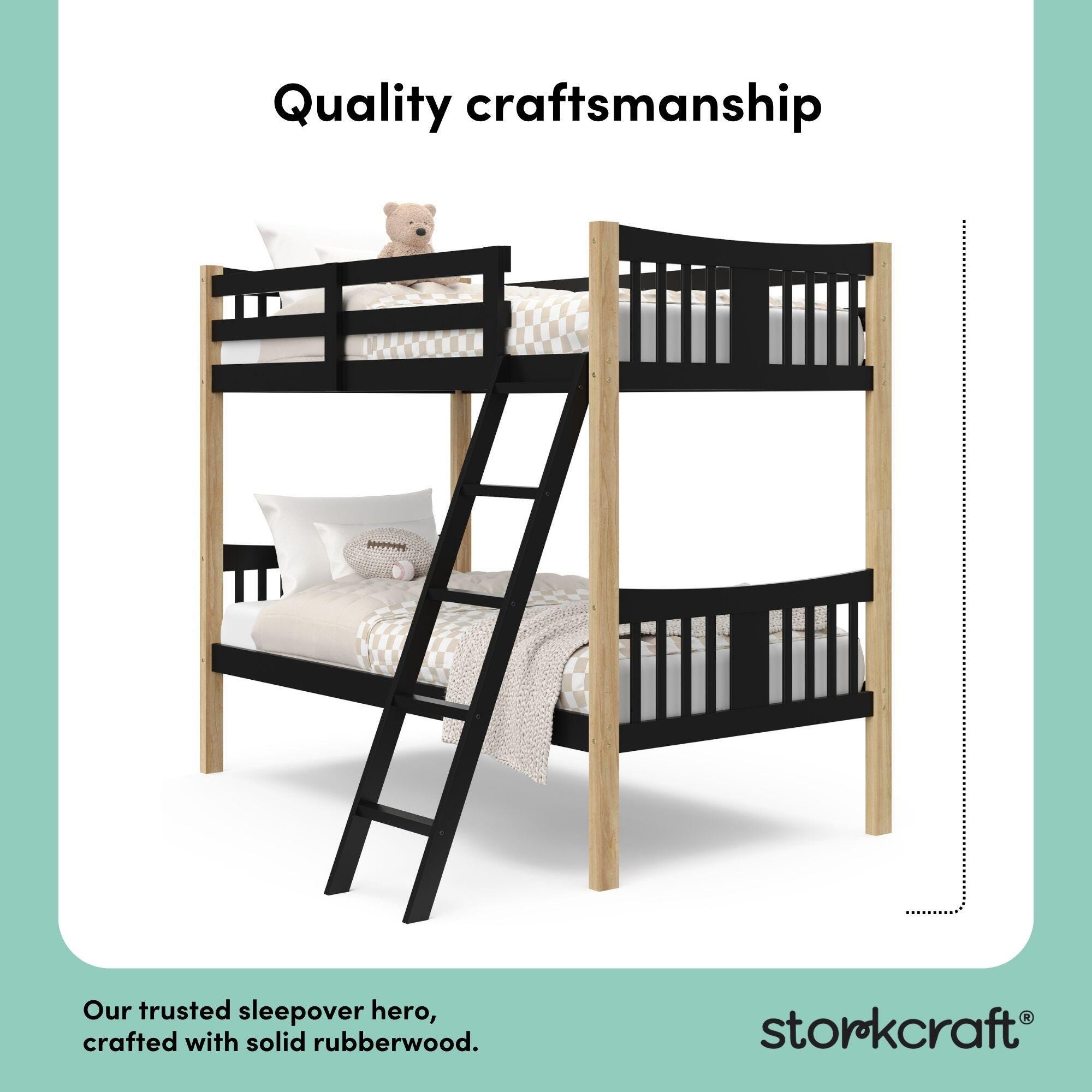 Storkcraft Caribou Twin-over-Twin Bunk Bed, Black/Natural, large