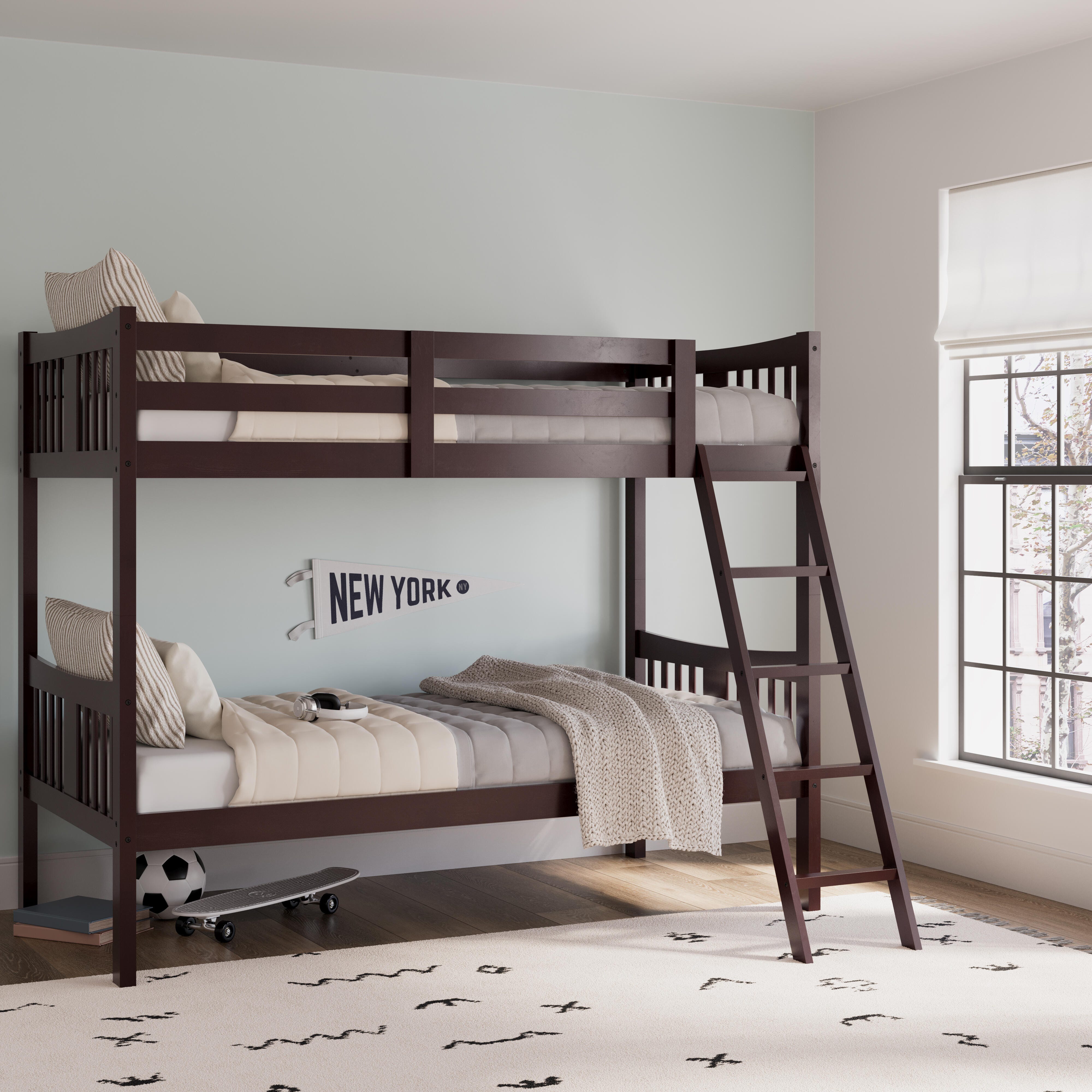 Storkcraft Caribou Twin-over-Twin Bunk Bed, Espresso, large