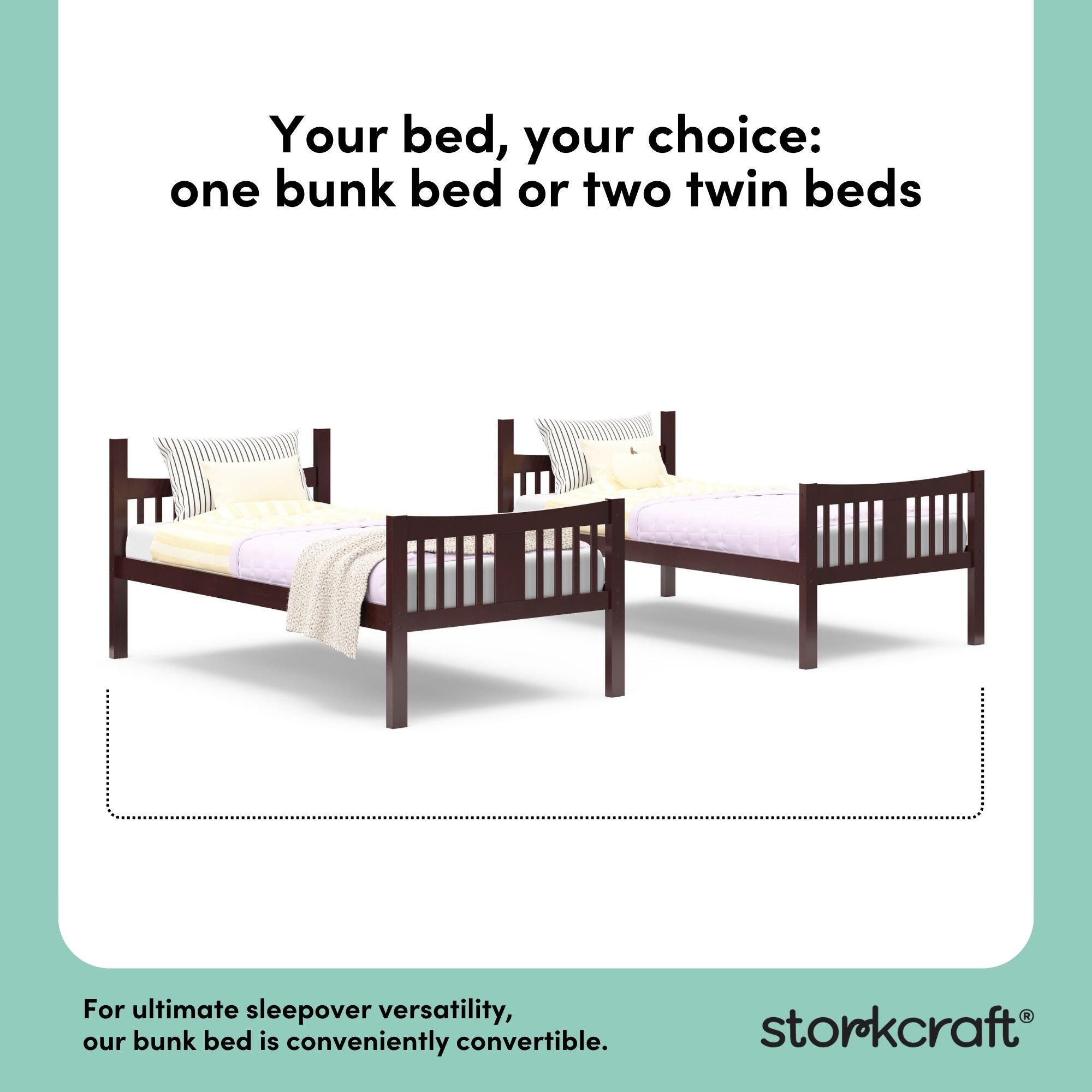 Storkcraft Caribou Twin-over-Twin Bunk Bed, Espresso, large