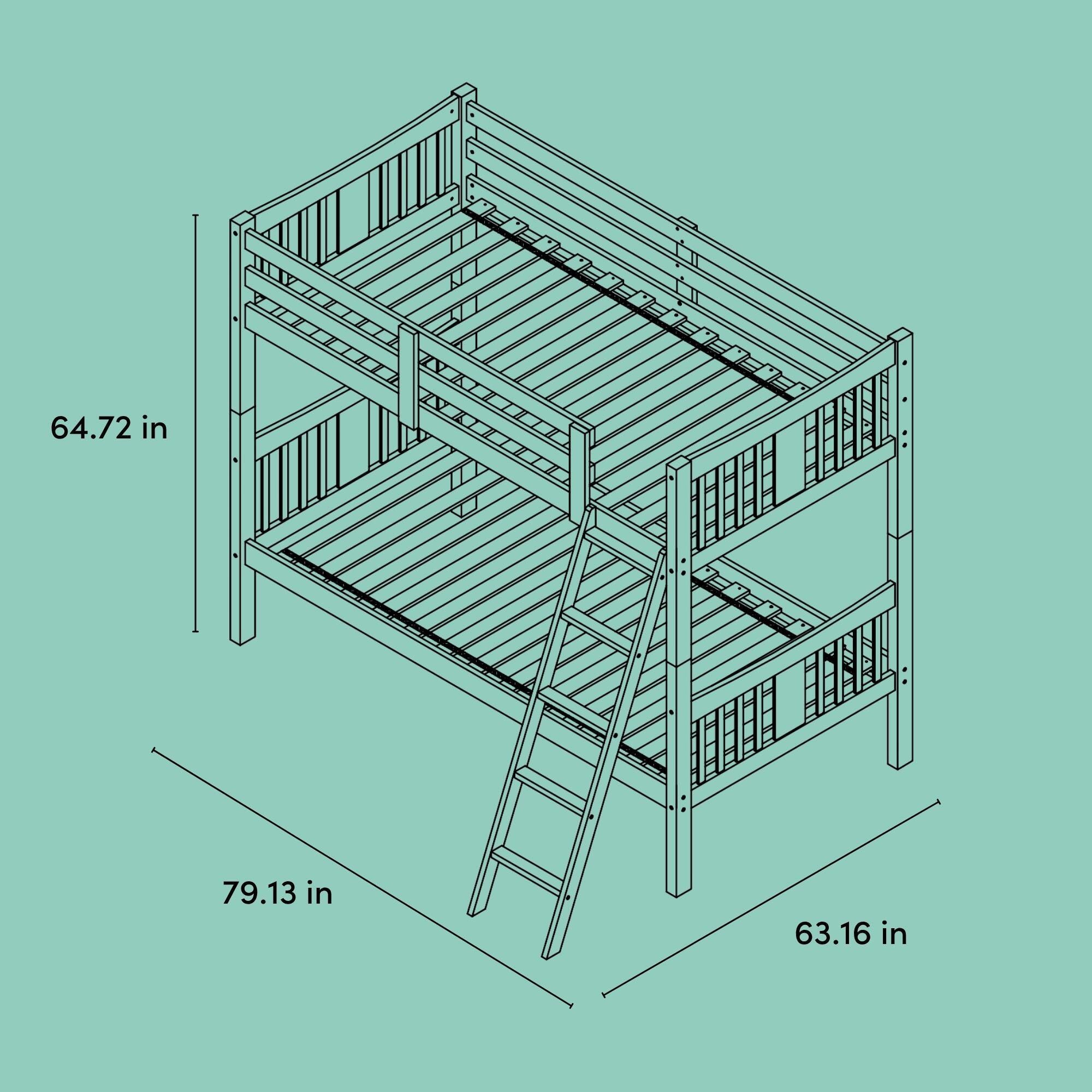 Storkcraft Caribou Twin-over-Twin Bunk Bed, Gray, large
