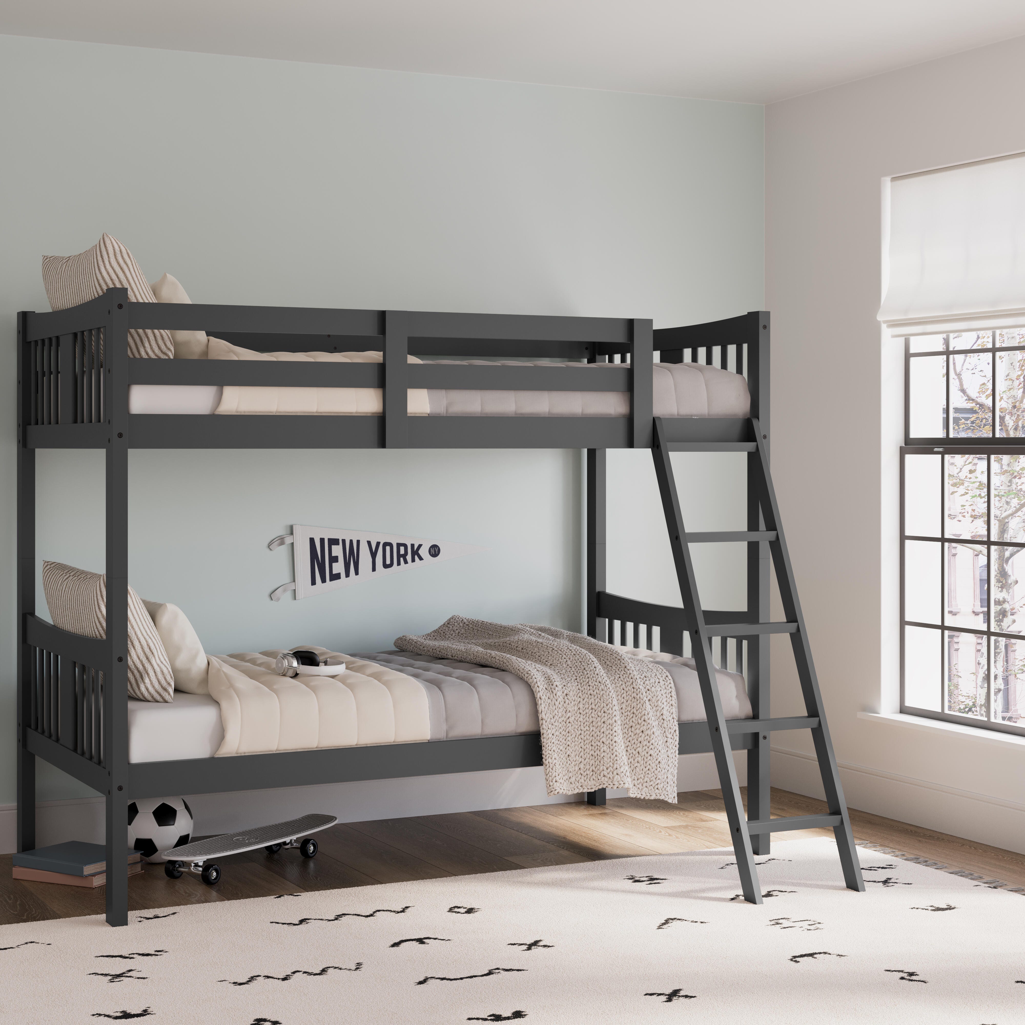 Storkcraft Caribou Twin-over-Twin Bunk Bed, Gray, large