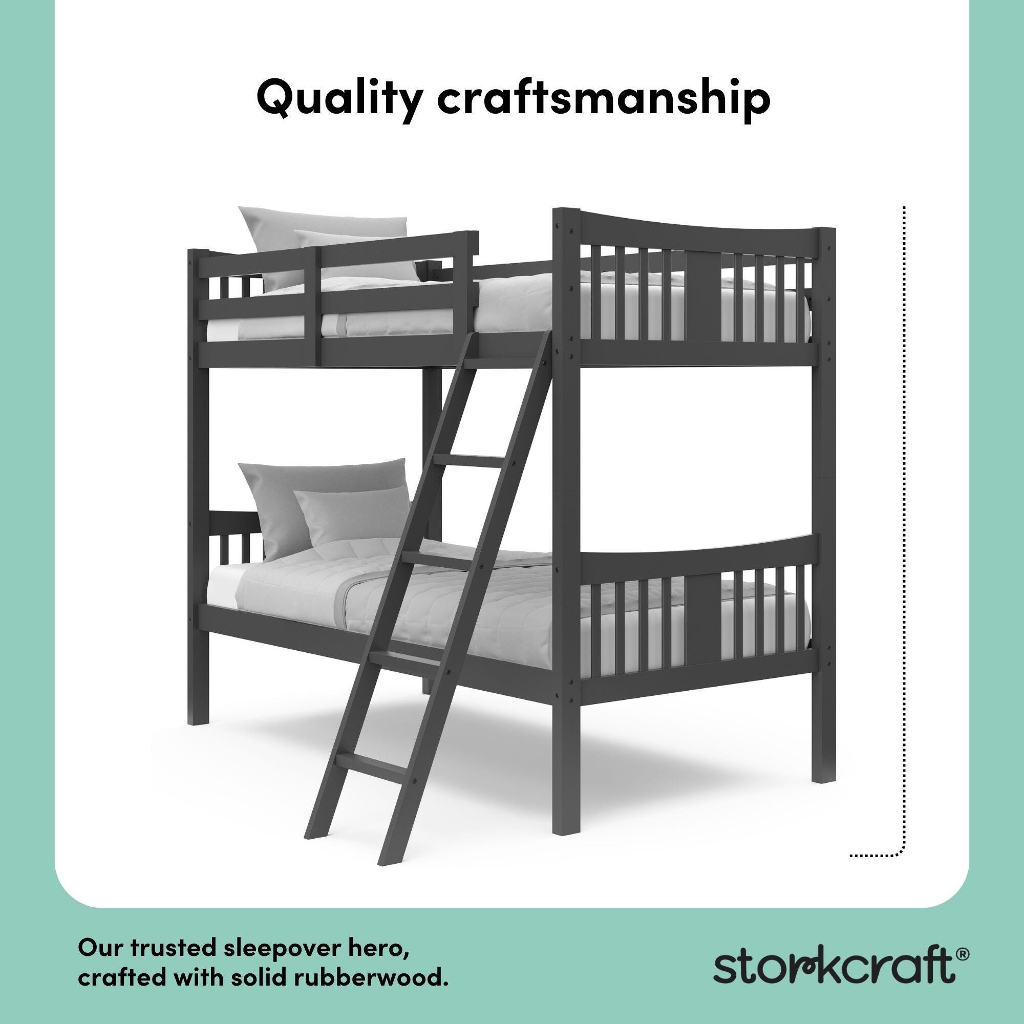 Storkcraft Caribou Twin-over-Twin Bunk Bed, Gray, large