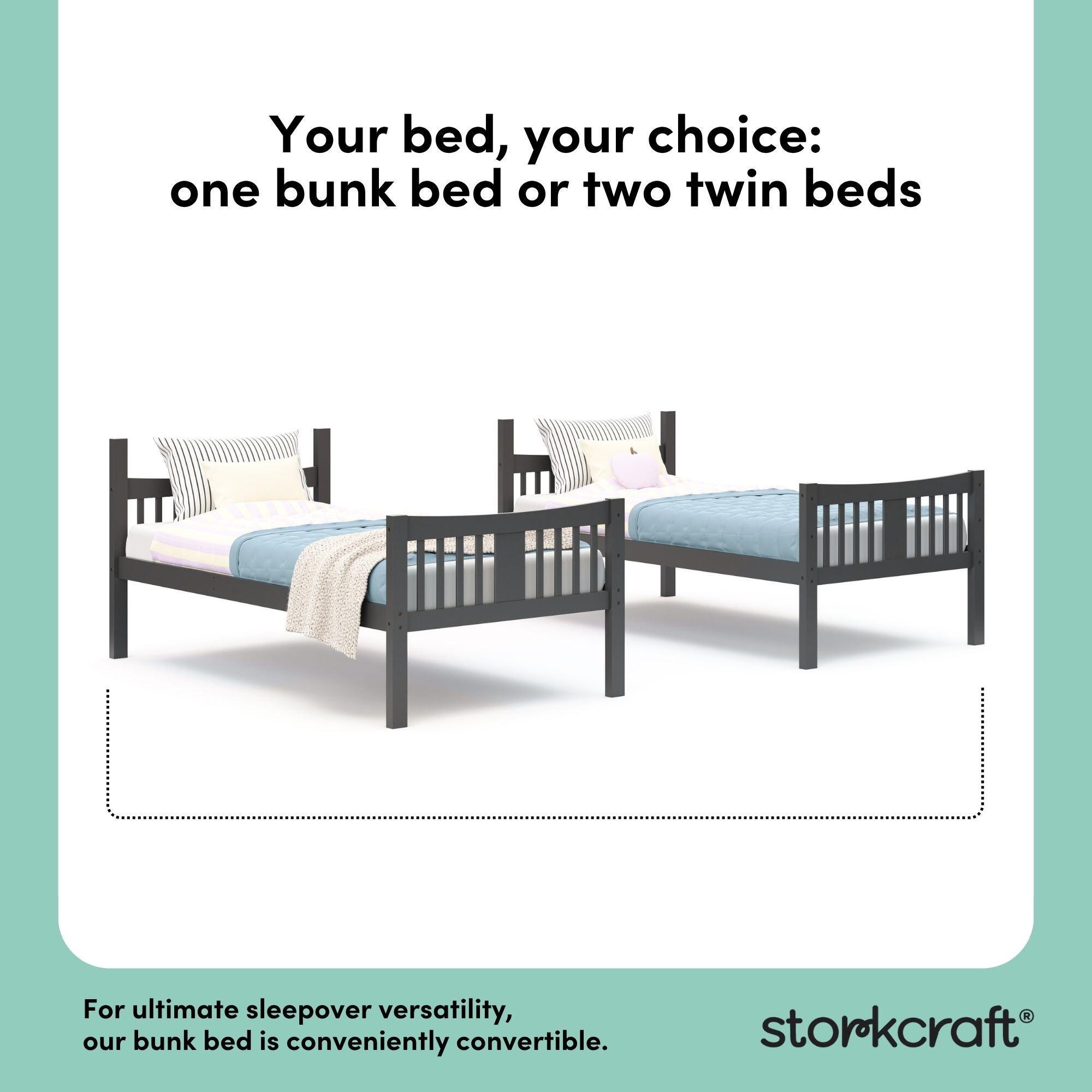 Storkcraft Caribou Twin-over-Twin Bunk Bed, Gray, large