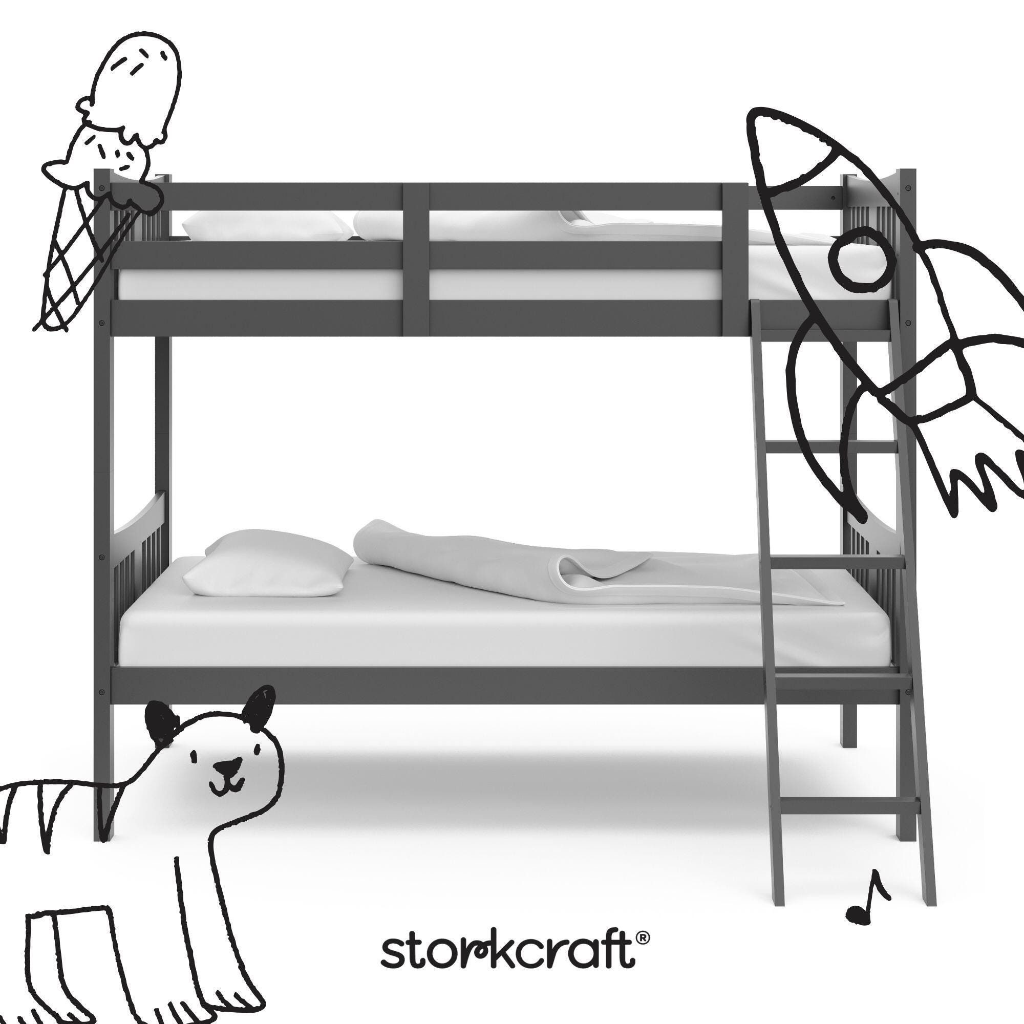 Storkcraft Caribou Twin-over-Twin Bunk Bed, Gray, large