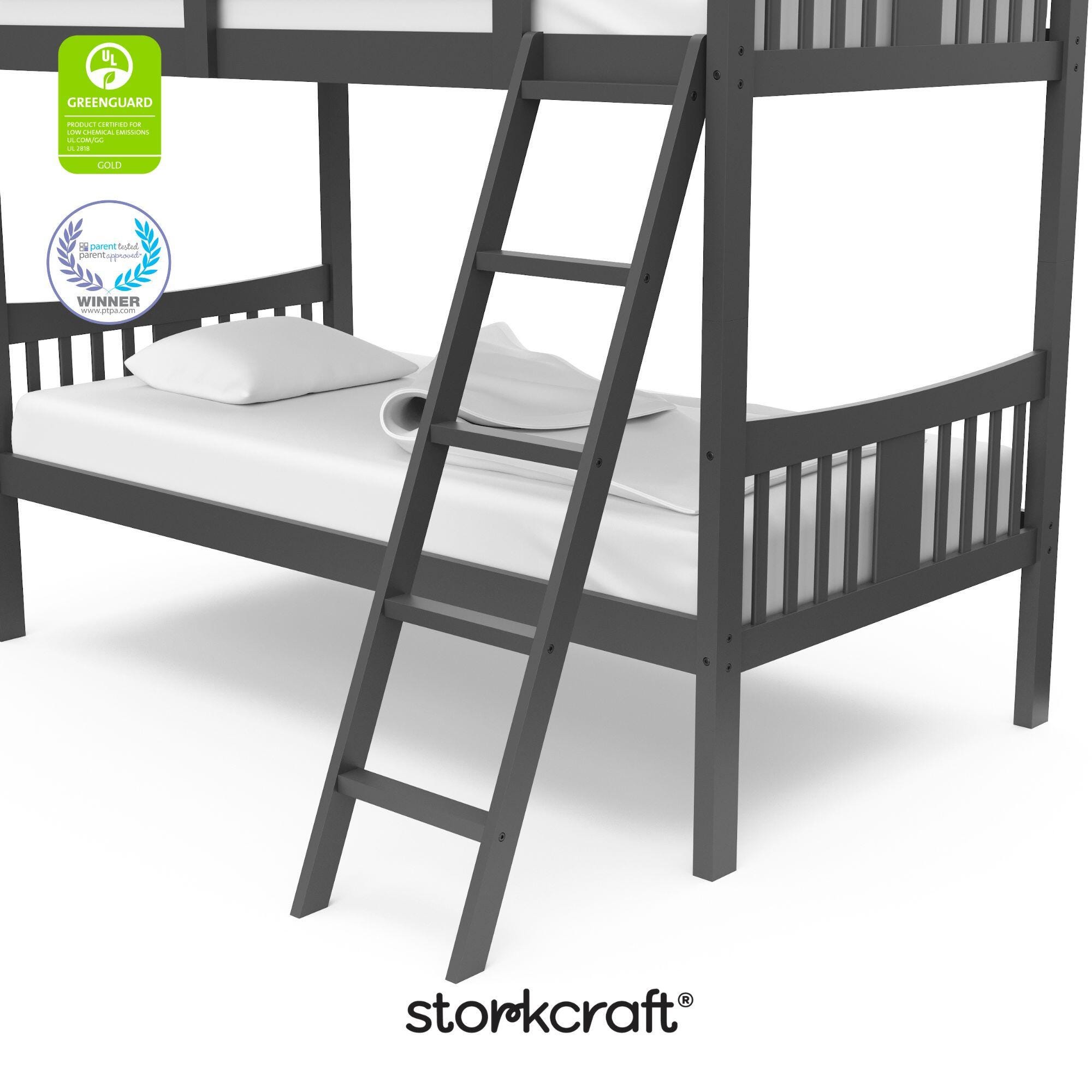 Storkcraft Caribou Twin-over-Twin Bunk Bed, Gray, large
