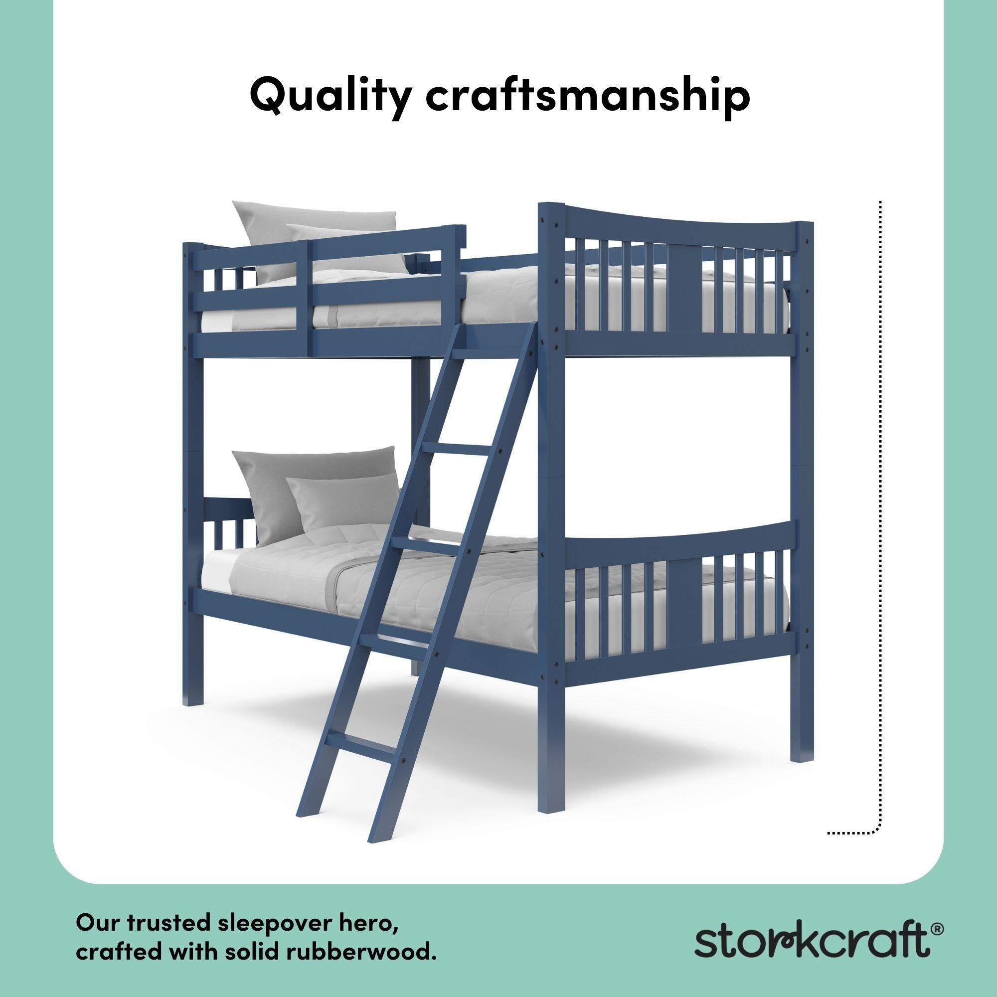 Storkcraft Caribou Twin-over-Twin Bunk Bed, Navy, large