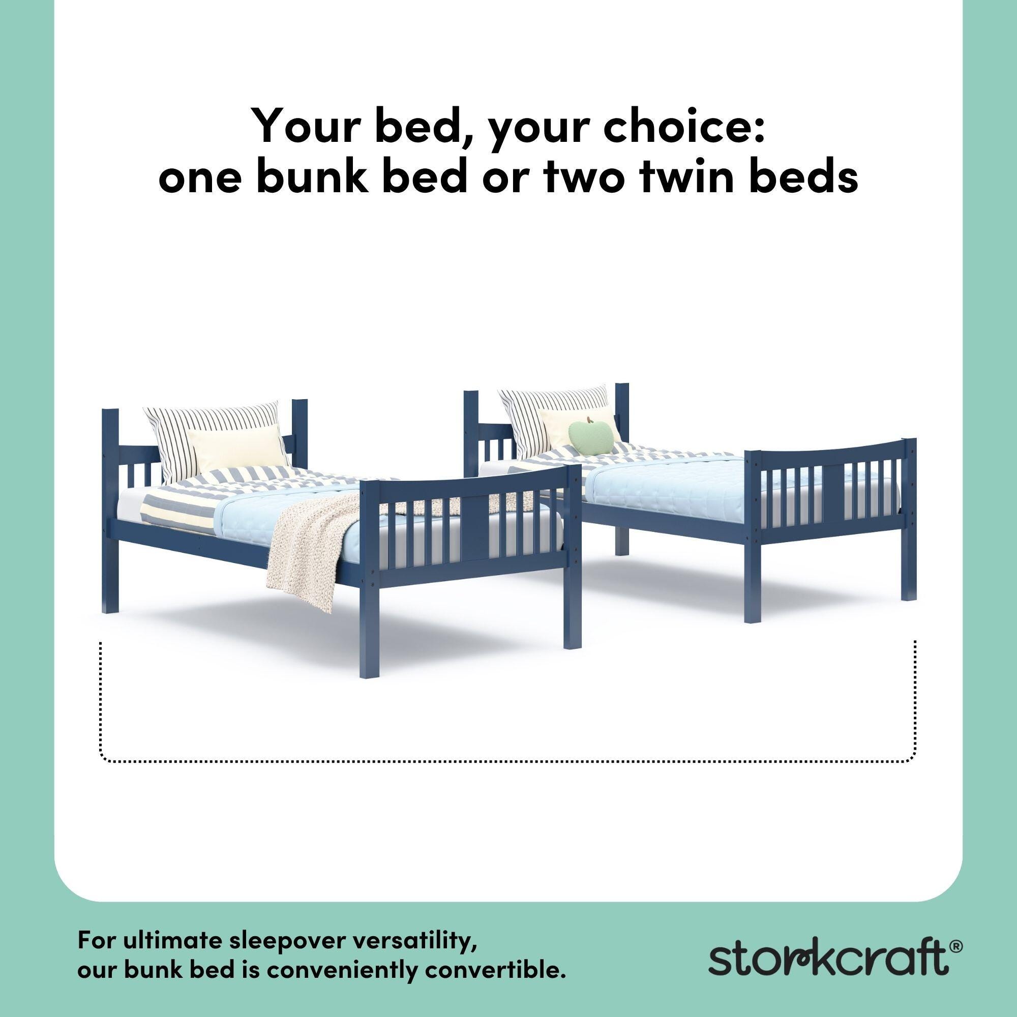 Storkcraft Caribou Twin-over-Twin Bunk Bed, Navy, large