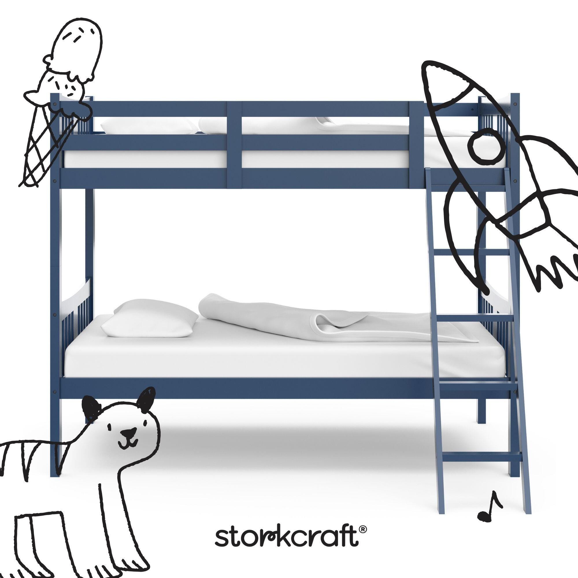 Storkcraft Caribou Twin-over-Twin Bunk Bed, Navy, large