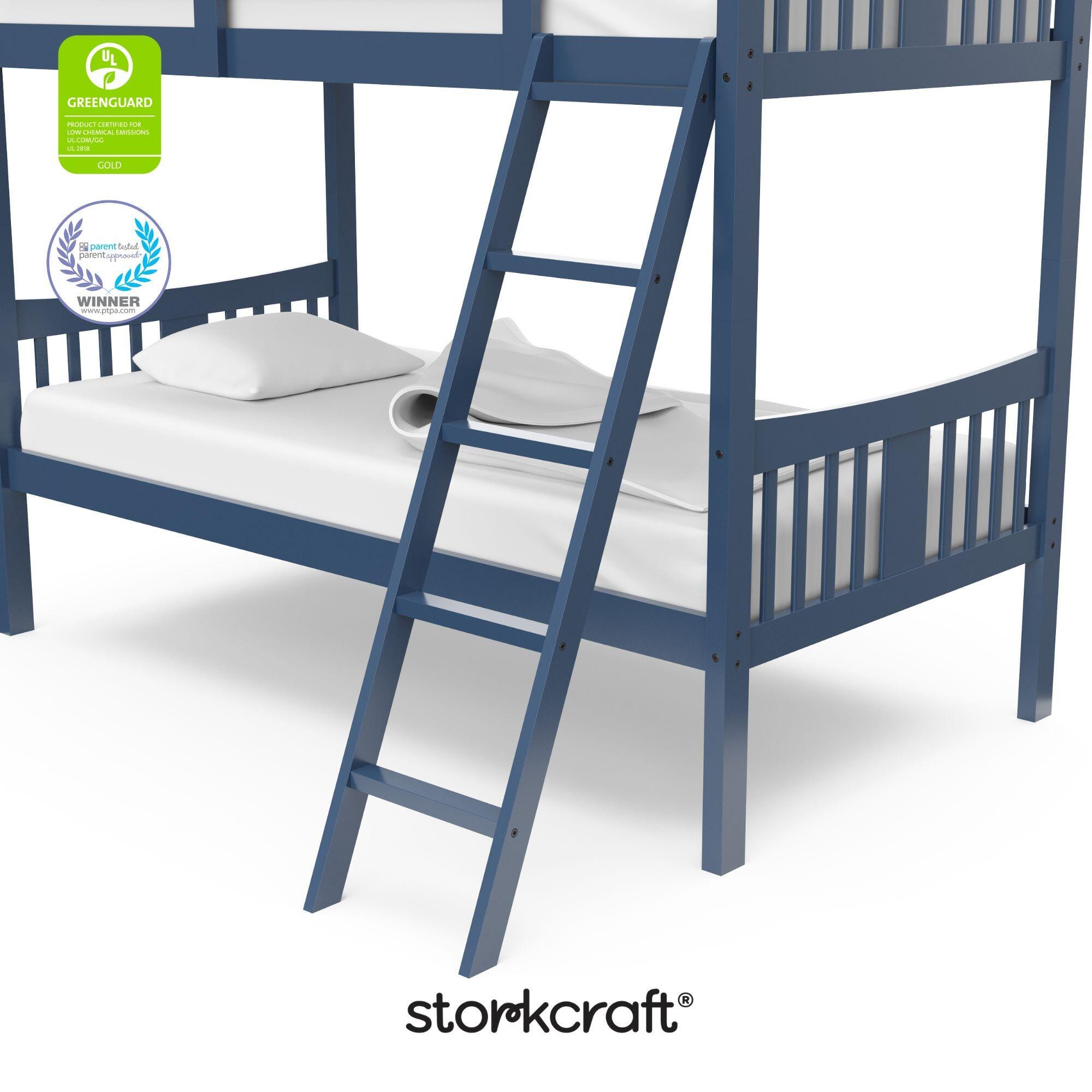 Storkcraft Caribou Twin-over-Twin Bunk Bed, Navy, large