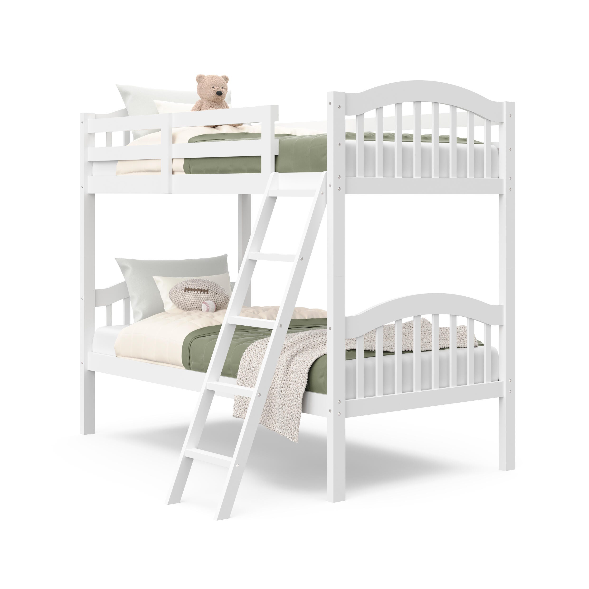 Storkcraft Longhorn Twin-over-Twin Bunk Bed, White, large