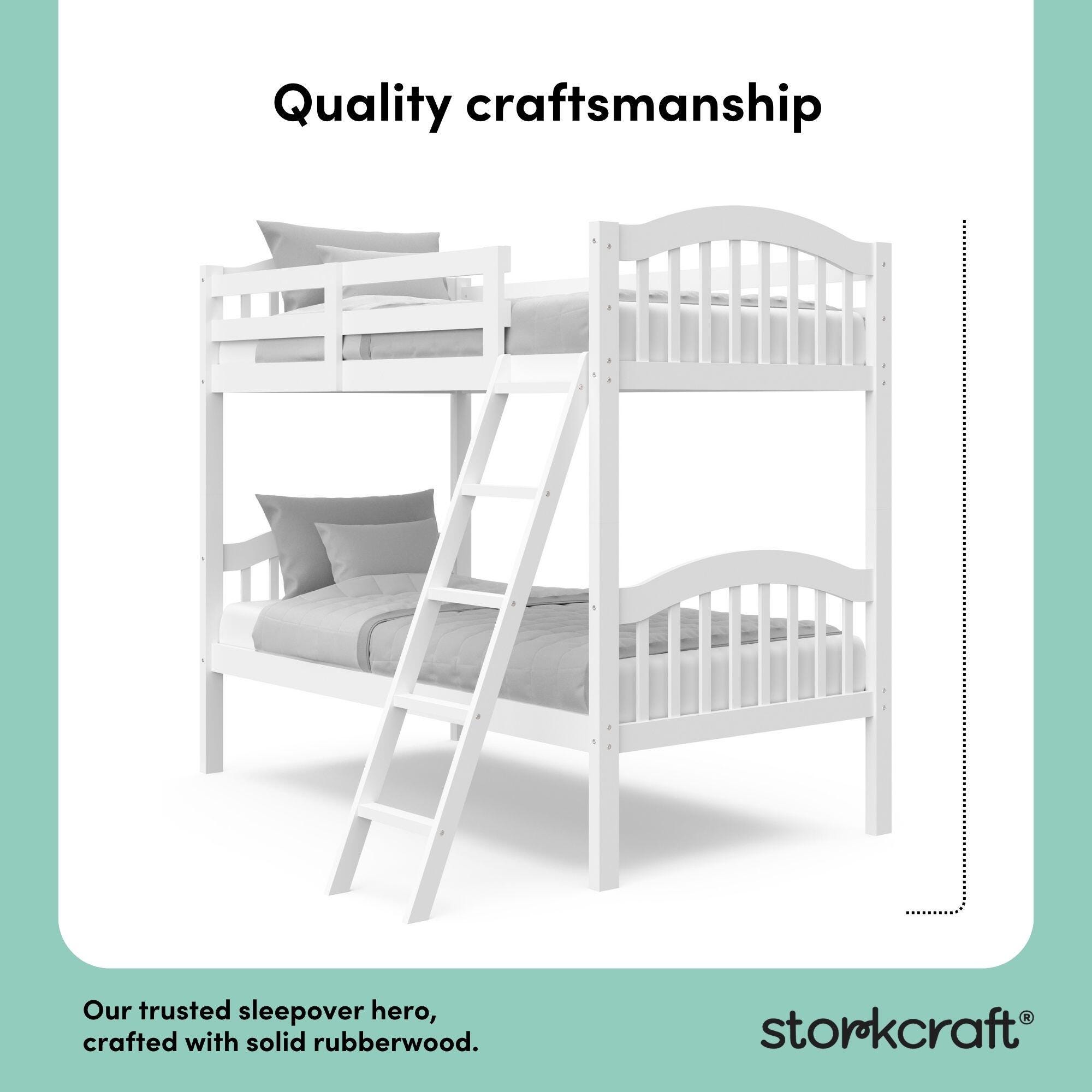 Storkcraft Longhorn Twin-over-Twin Bunk Bed, White, large