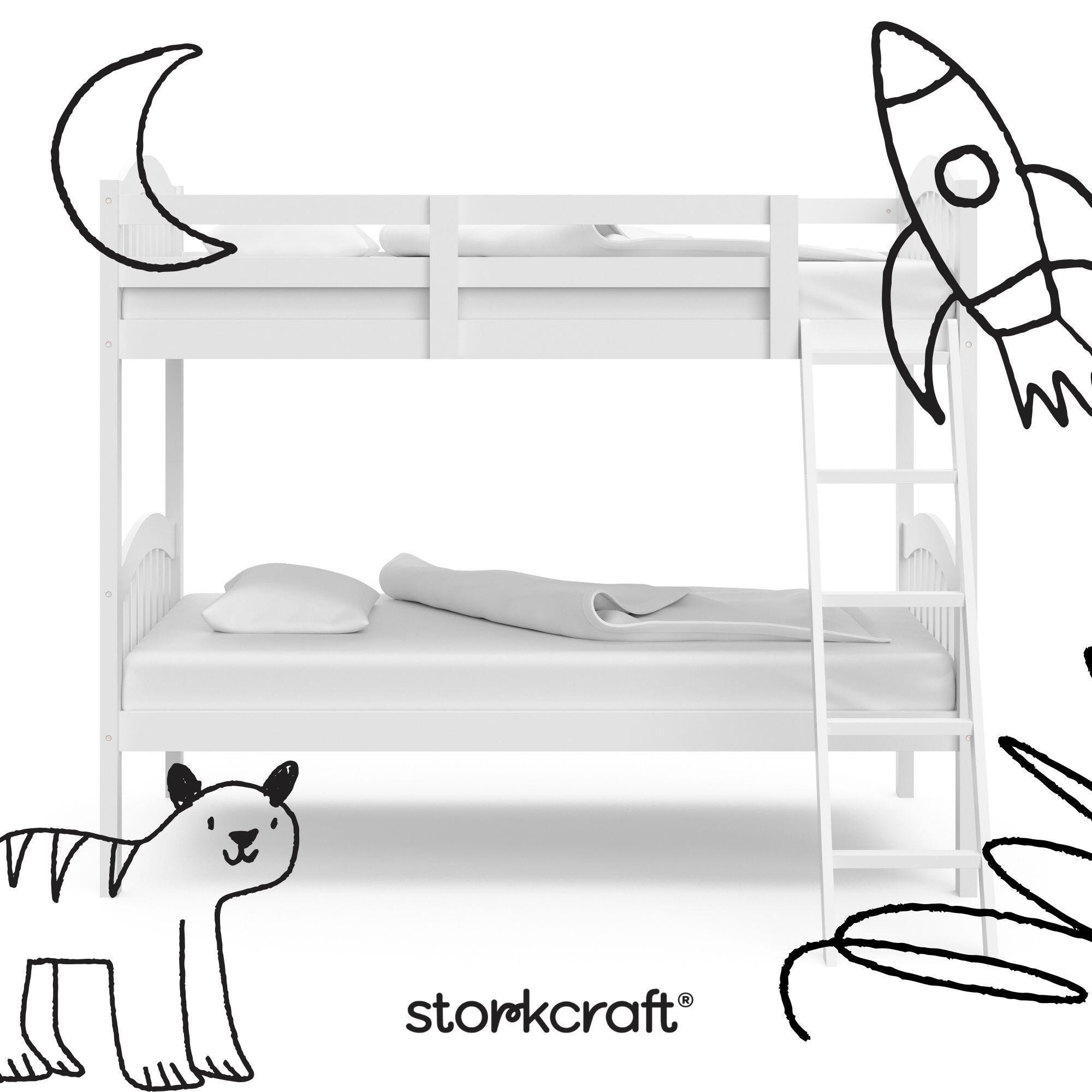 Storkcraft Longhorn Twin-over-Twin Bunk Bed, White, large
