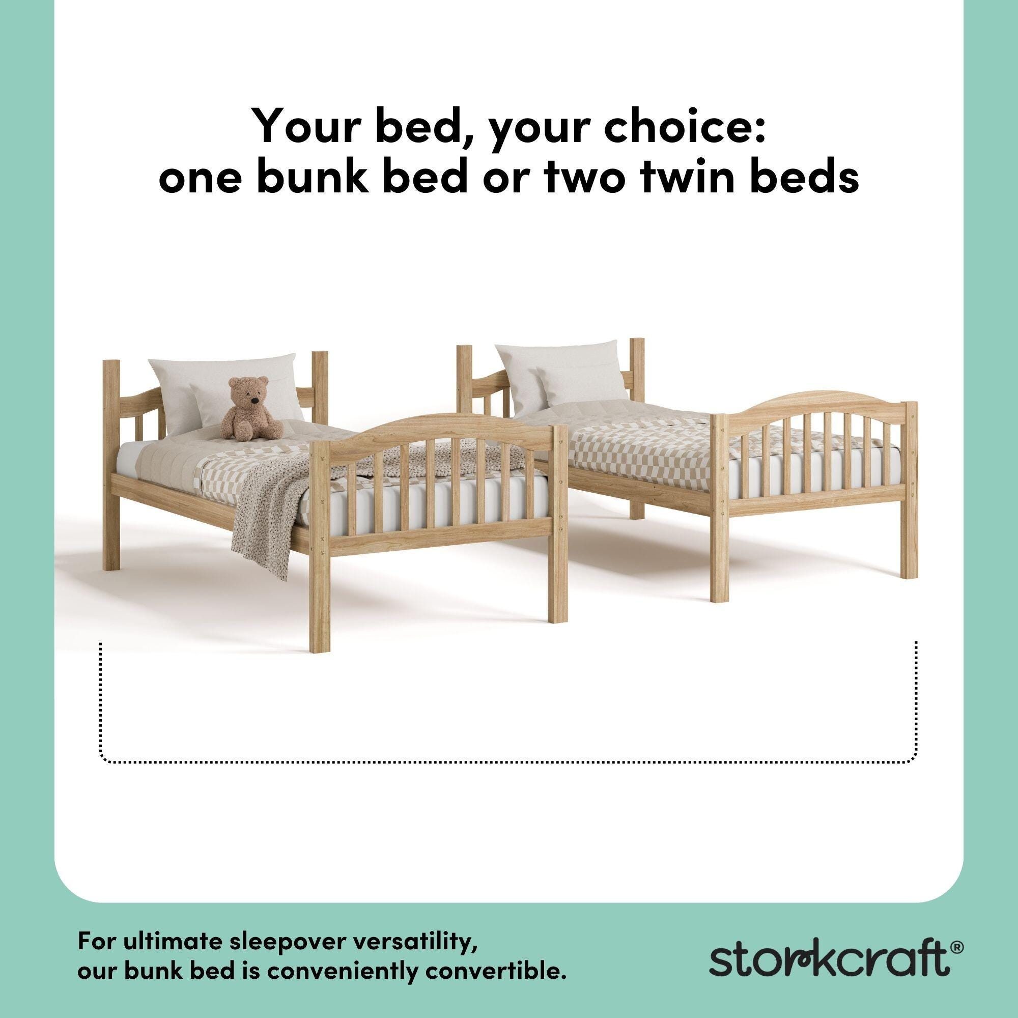 Storkcraft Longhorn Twin-over-Twin Bunk Bed, Natural, large