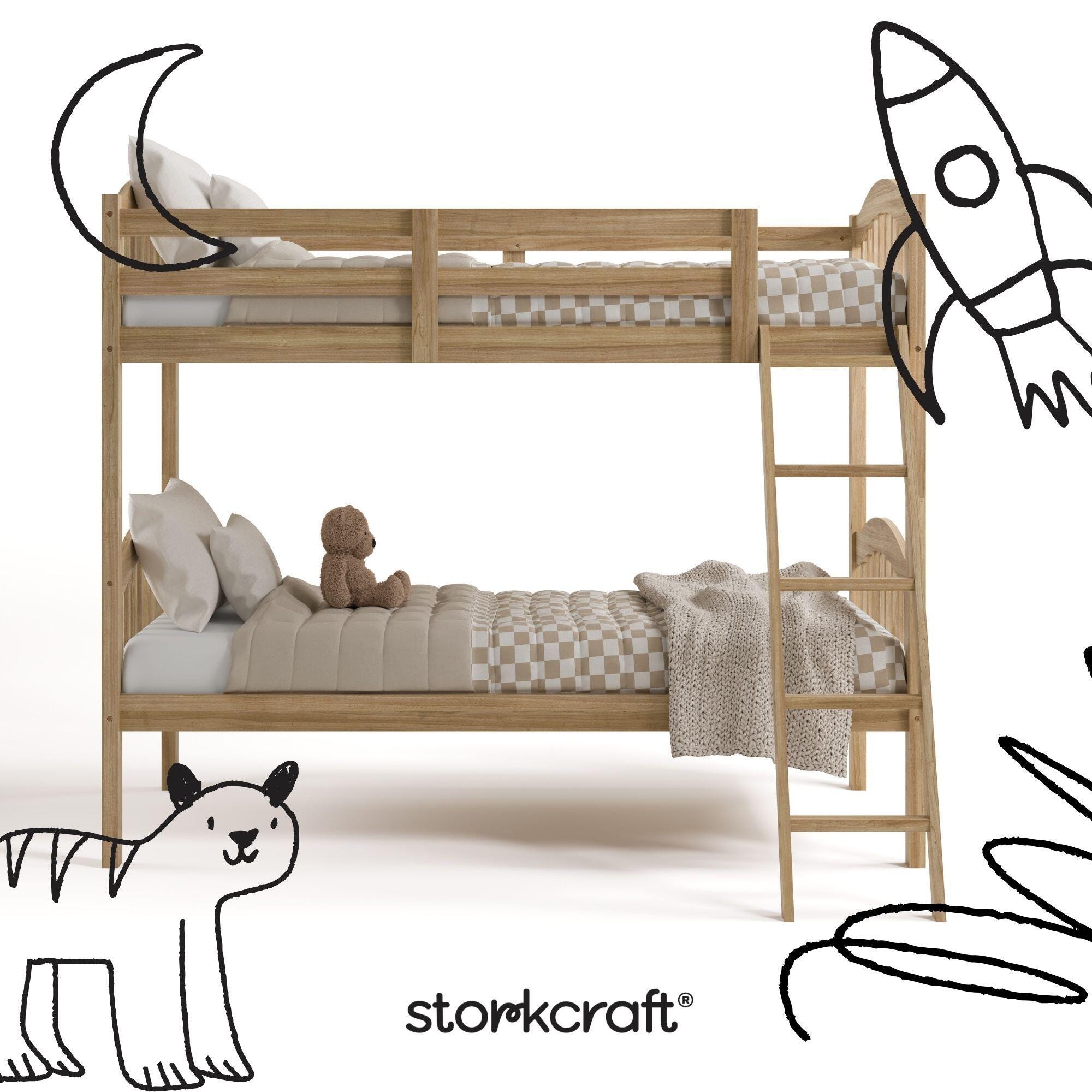 Storkcraft Longhorn Twin-over-Twin Bunk Bed, Natural, large