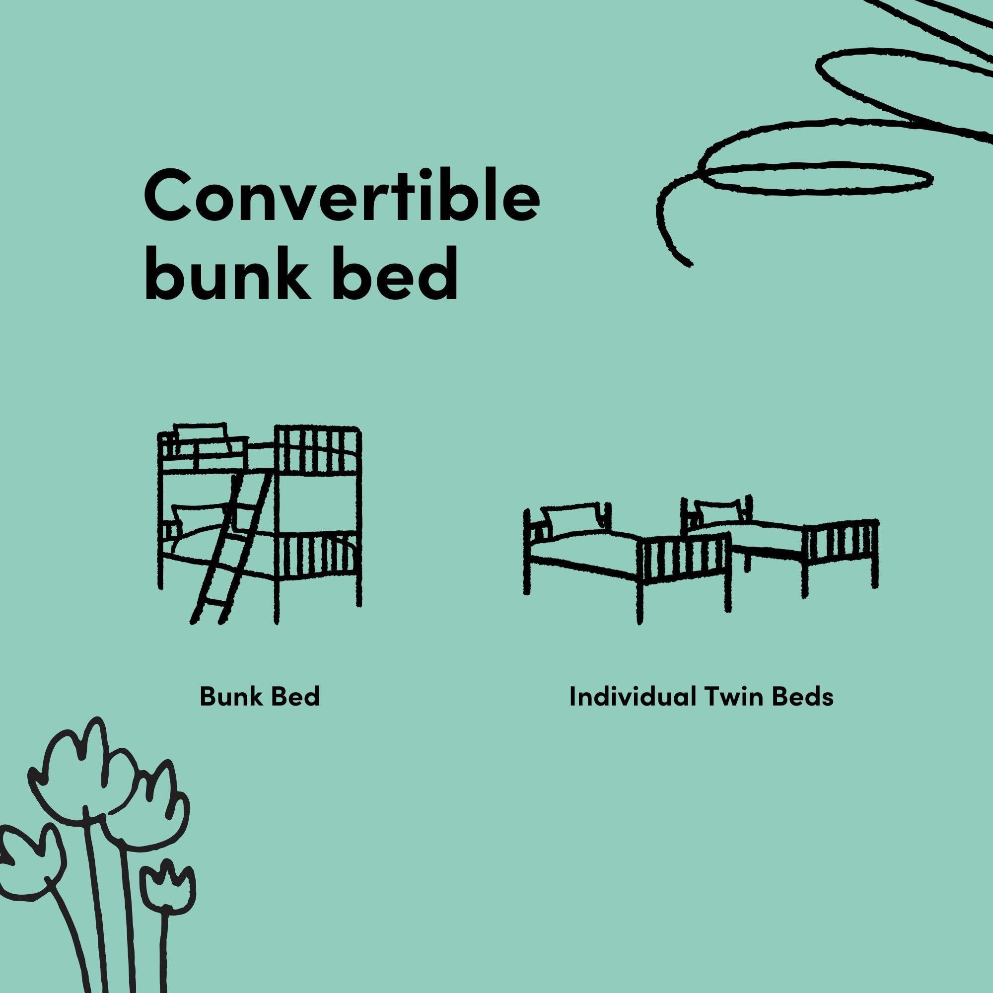 Storkcraft Longhorn Twin-over-Twin Bunk Bed, Natural, large