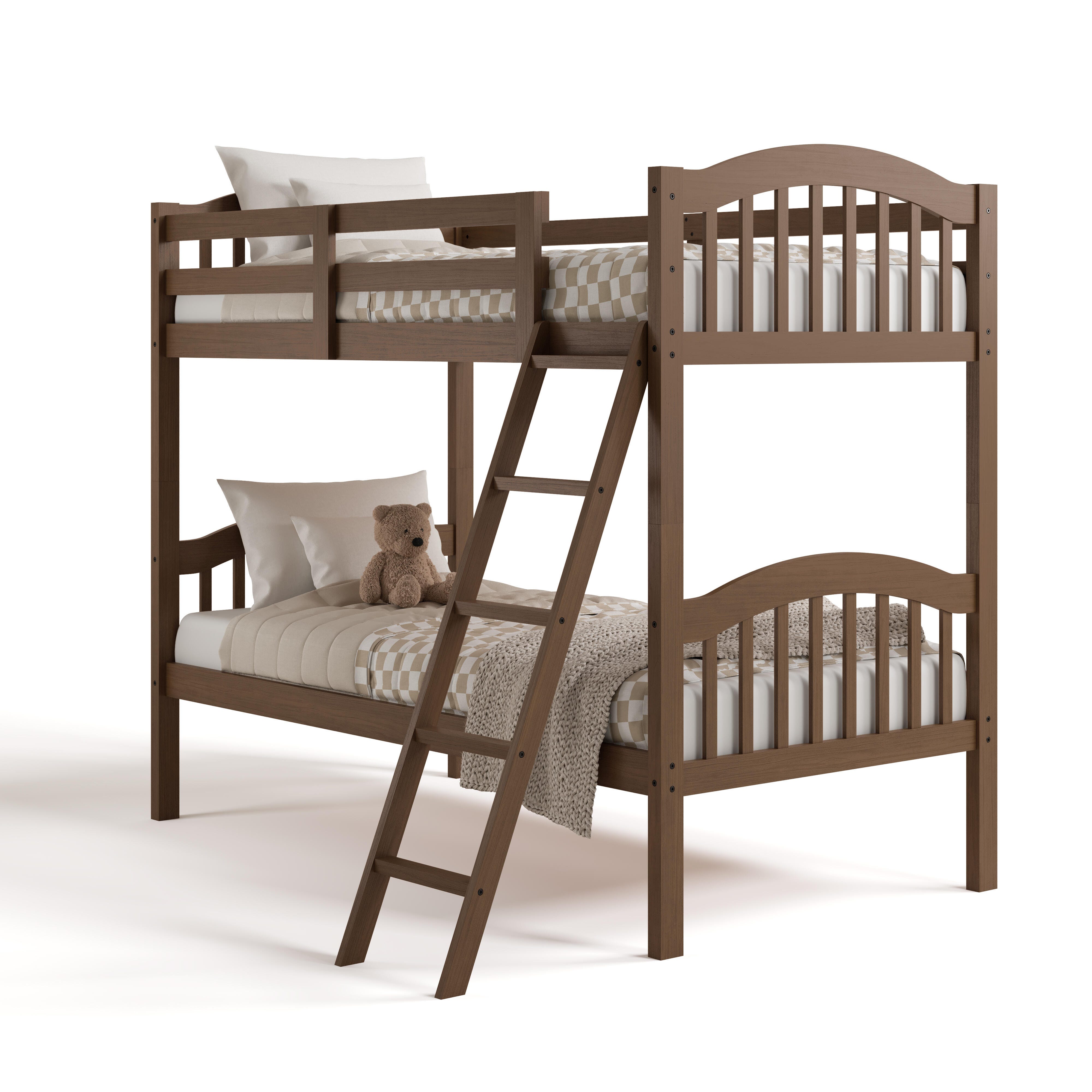 Storkcraft Longhorn Twin-over-Twin Bunk Bed, Hazelnut, large