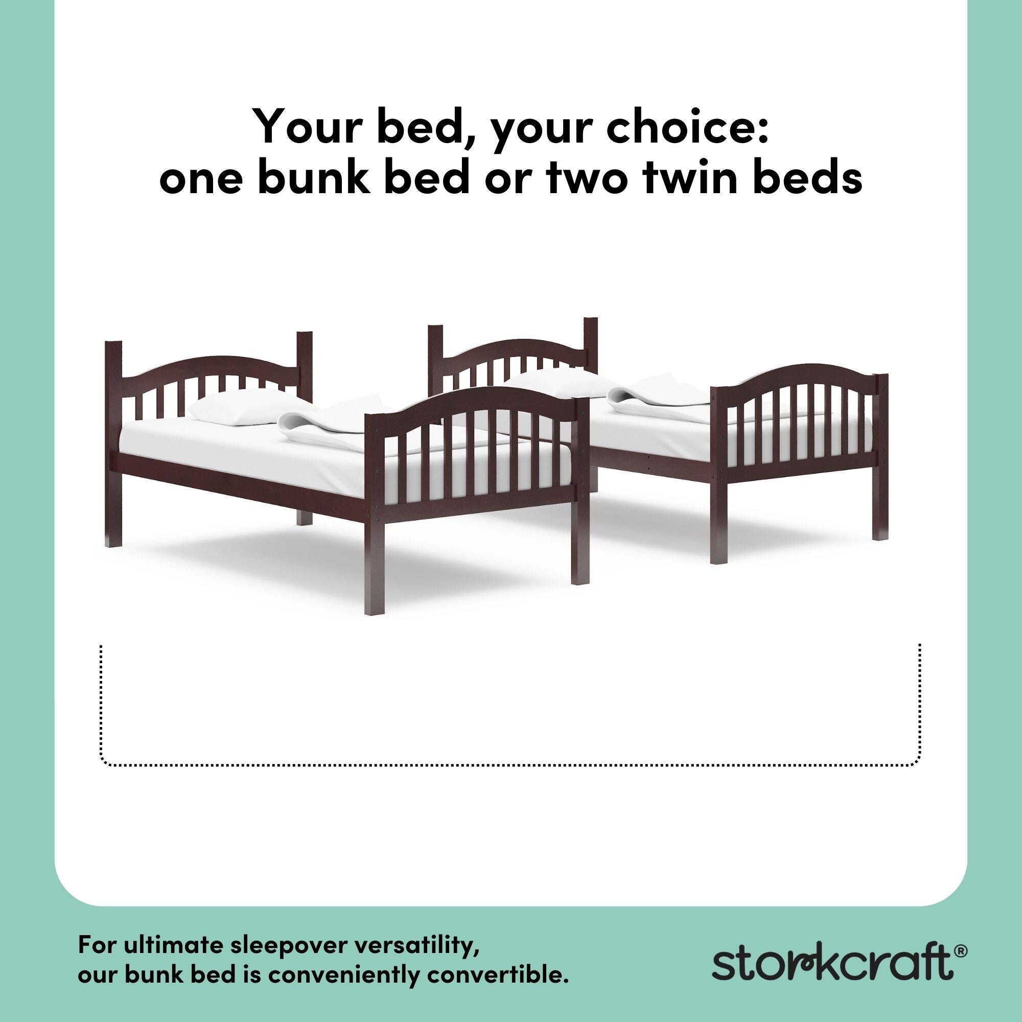 Storkcraft Longhorn Twin-over-Twin Bunk Bed, Espresso, large
